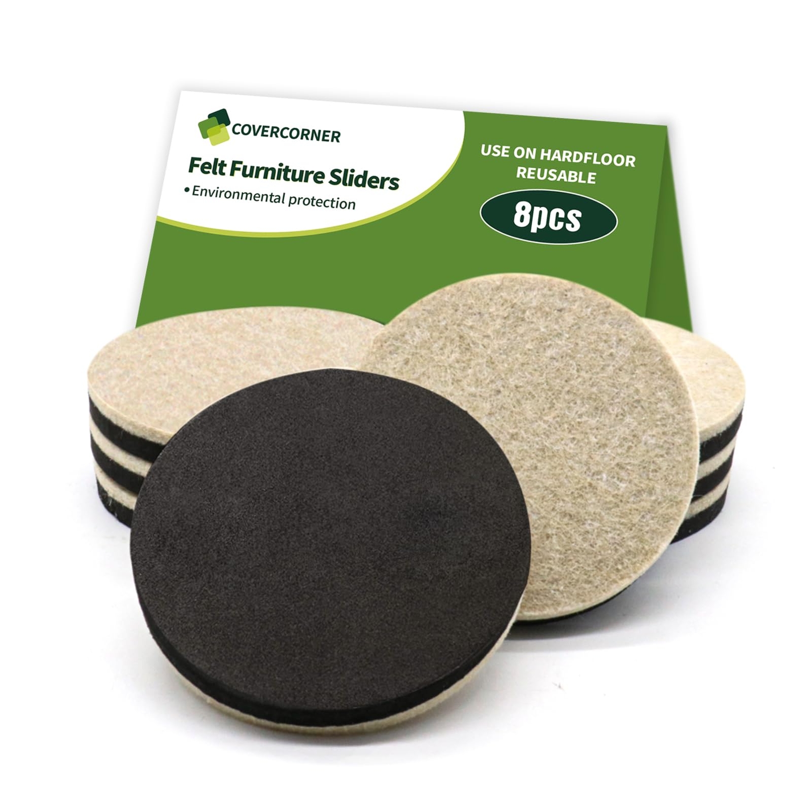 Felt Furniture Sliders for Hardwood Floors 8 PCS – 3 1/2 inch Furniture Moving S