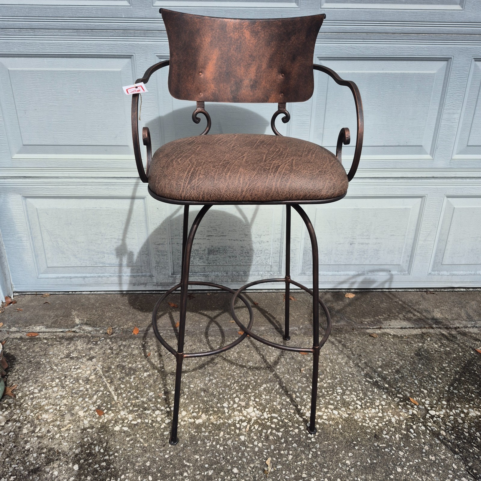 Wrought Iron Swivel Bar Chair New Old Stock 32″ Seat Height