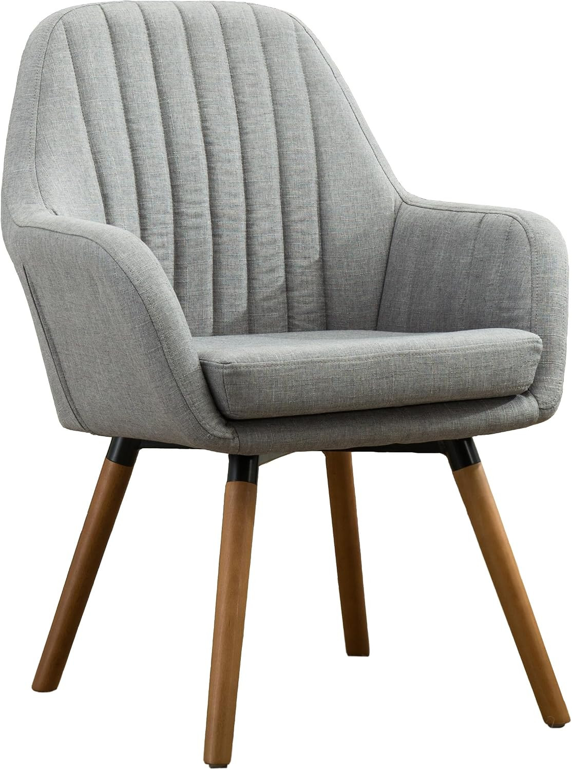 Tuchico Contemporary Fabric Accent Chair,Arm Rest, Gray
