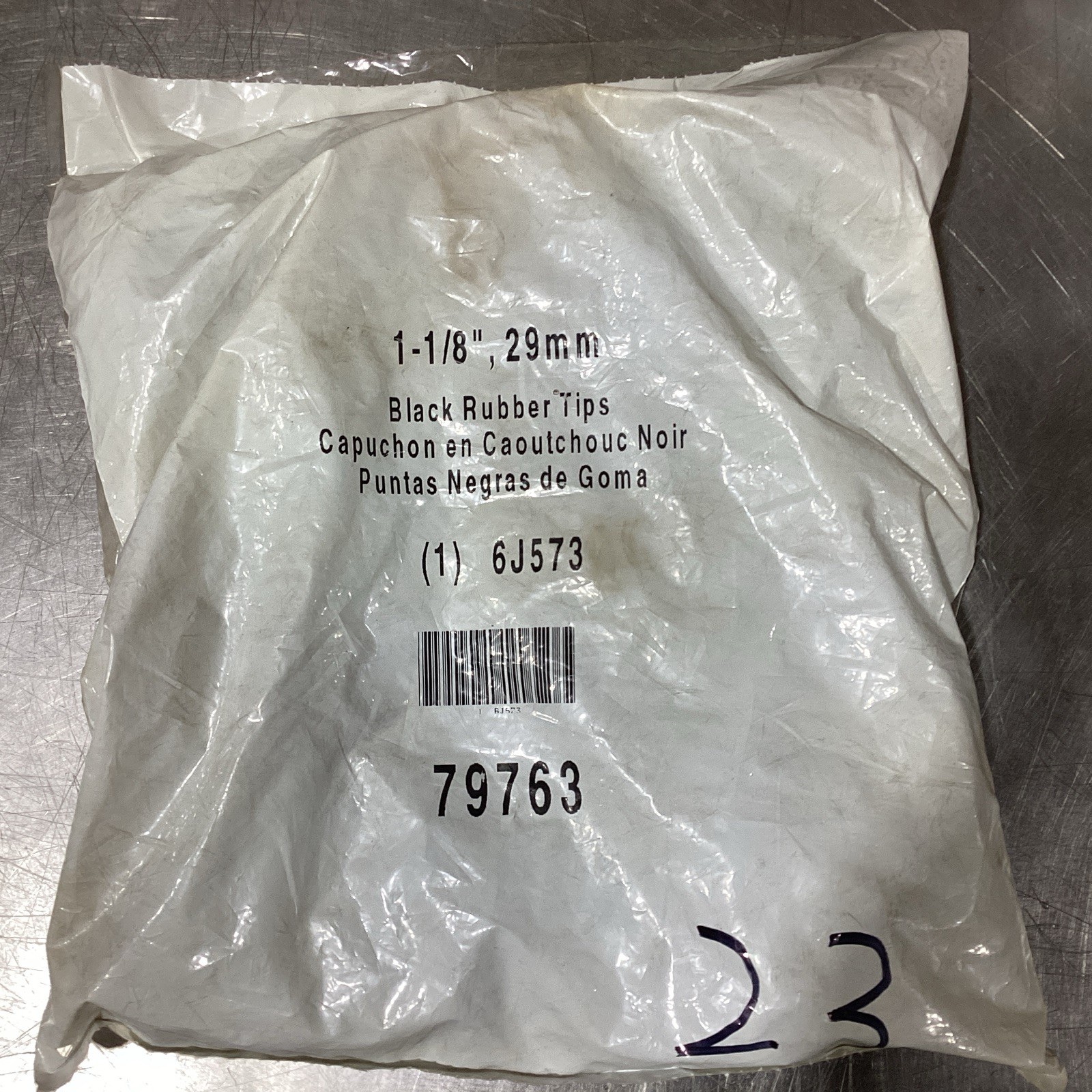 Black Rubber Tips 1 1/8″, 29 mm, 6J573 23 pcs. NOS SURPLUS