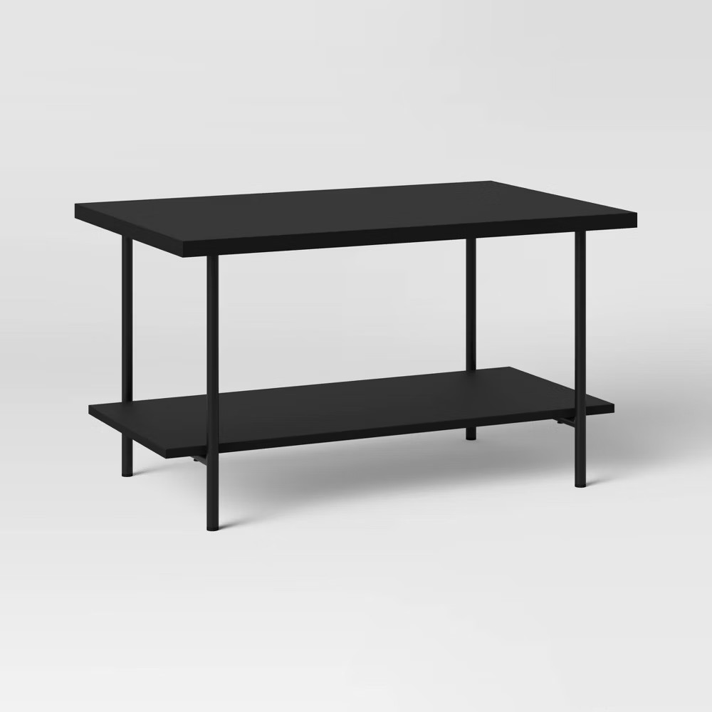 Wood and Metal Dorm Coffee Table Black – Room Essentials