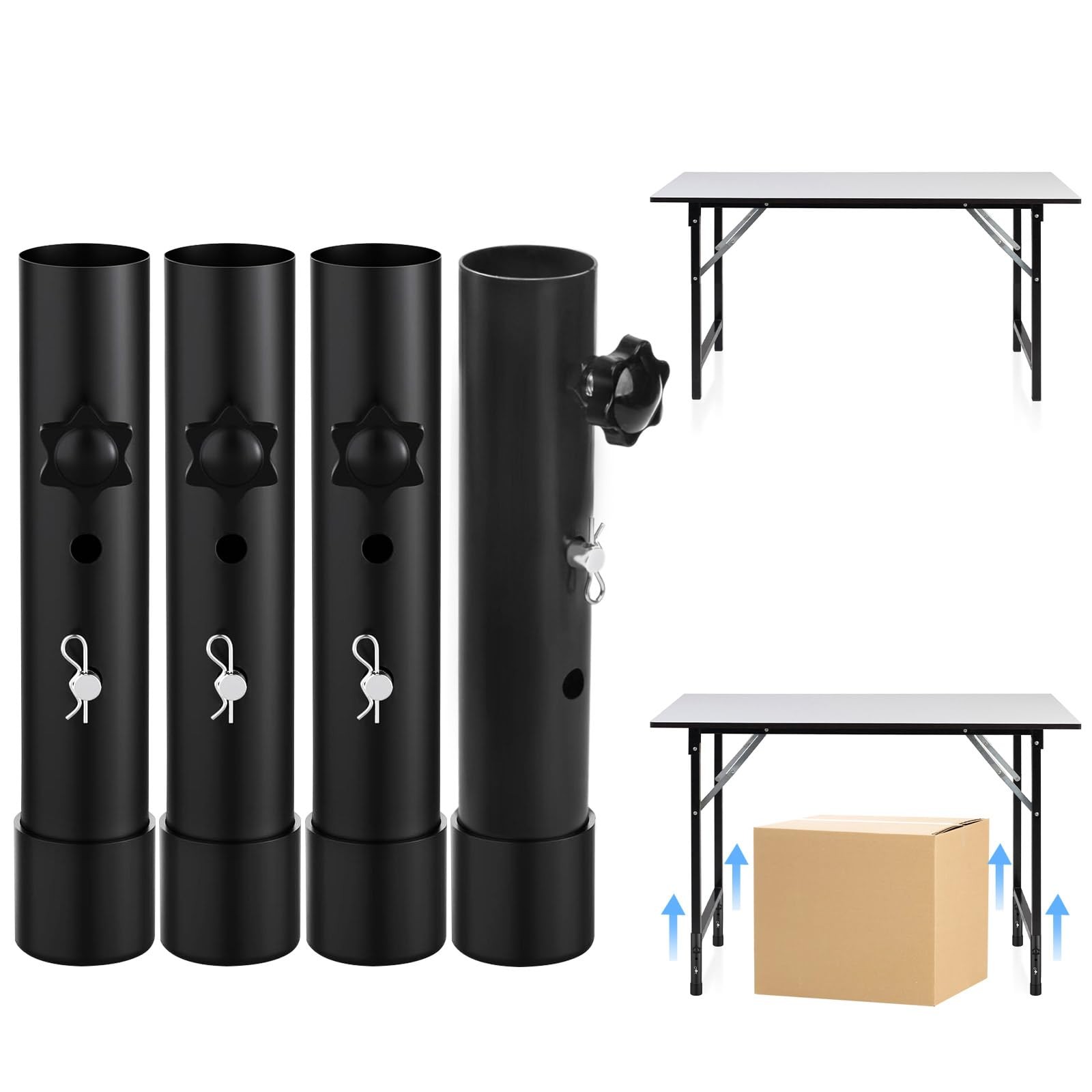 4 PCS Table Leg Extenders Adjustable Height Increasing Straight 7.8 Inch
