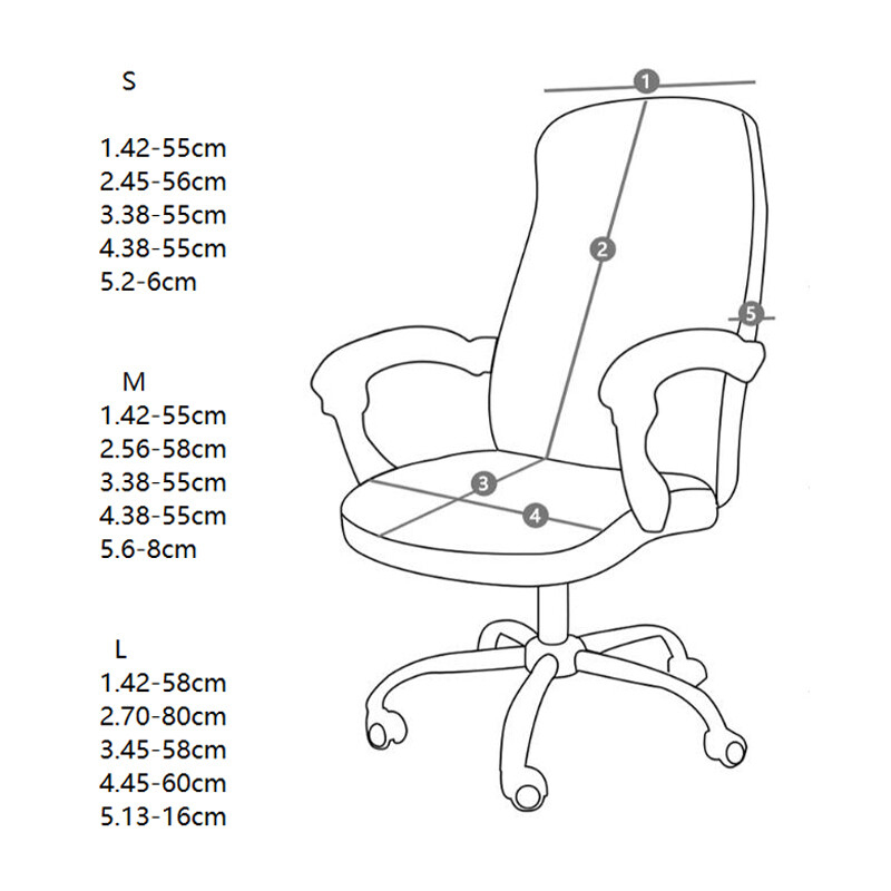 Office Chair Covers Stretch Leathaire Computer Rotating Chair Slipcover Zipper