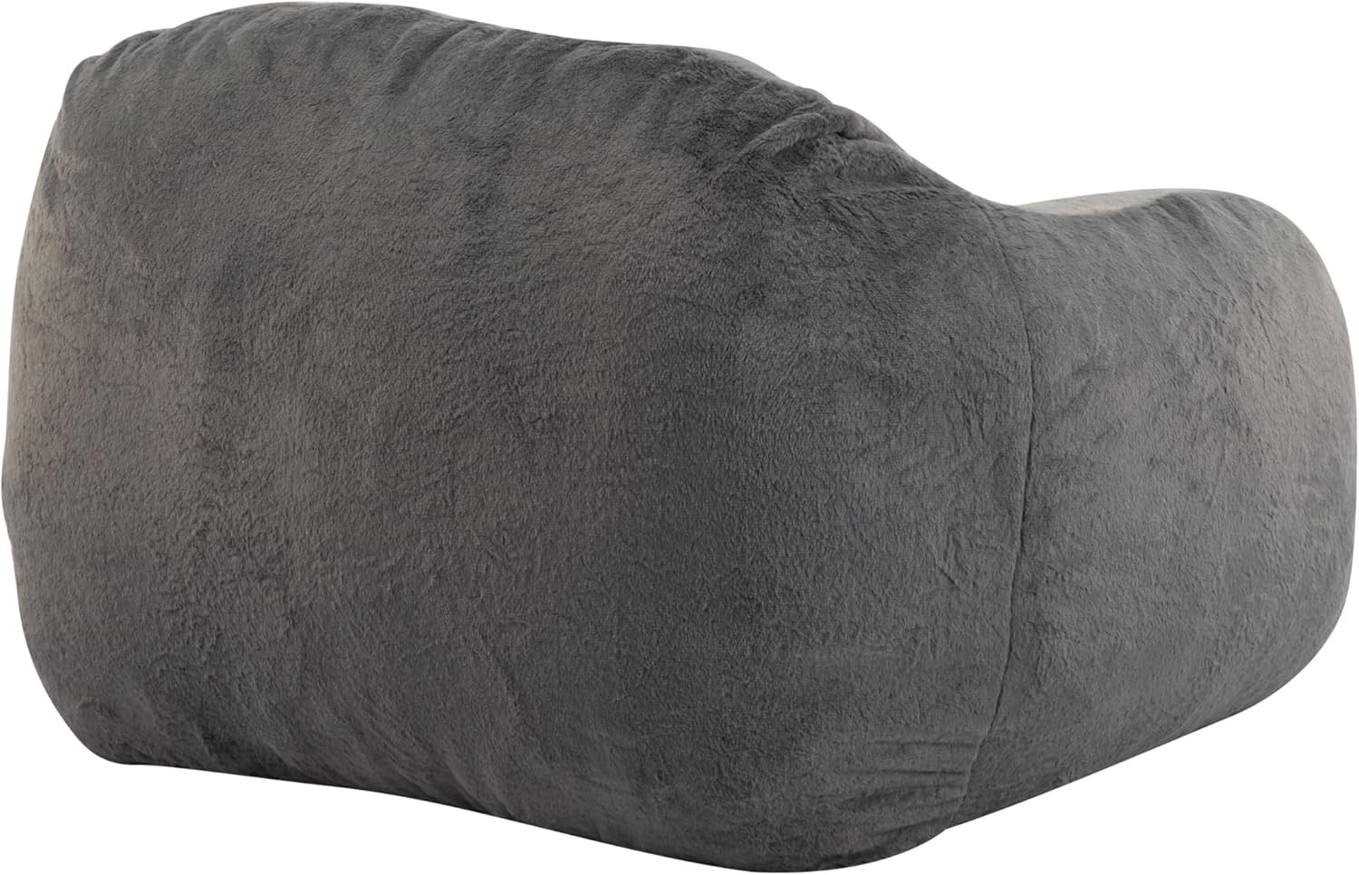 Cozy Gray Faux Fur Bean Bag Chair – Memory Foam Lounge for All Ages