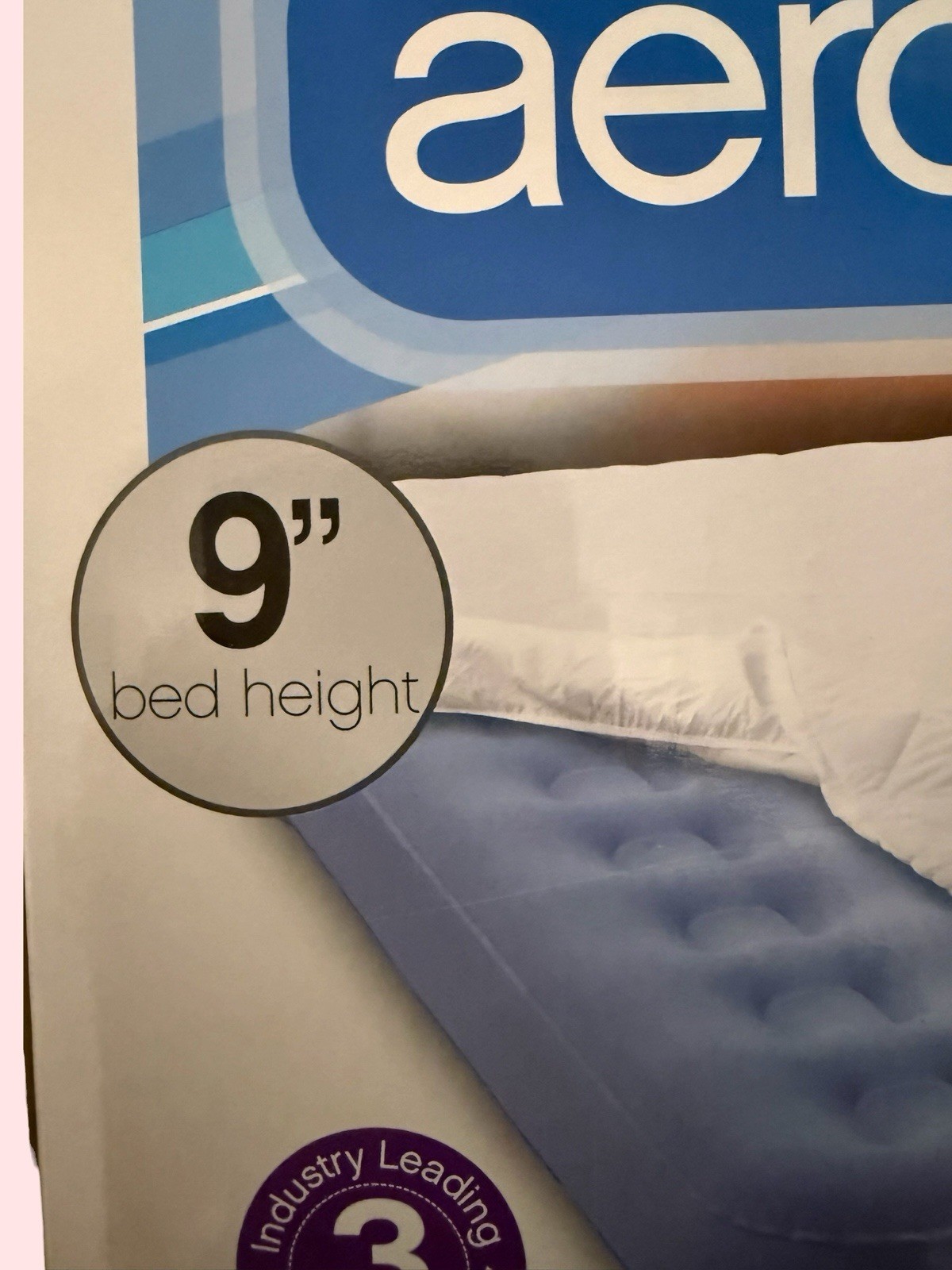 AeroBed Comfort Embrace Twin Air Bed 74x39x9 Built-In Pump, Washable Cover