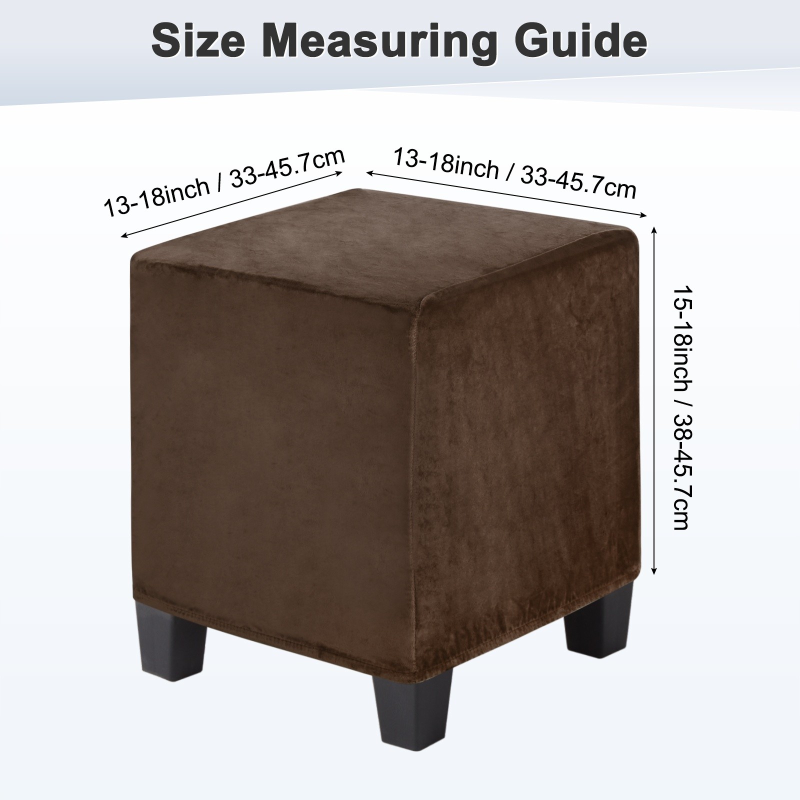 1-Pack 13″x13″x15″ Stretch Square Ottoman covers Footstool Protector Coffee