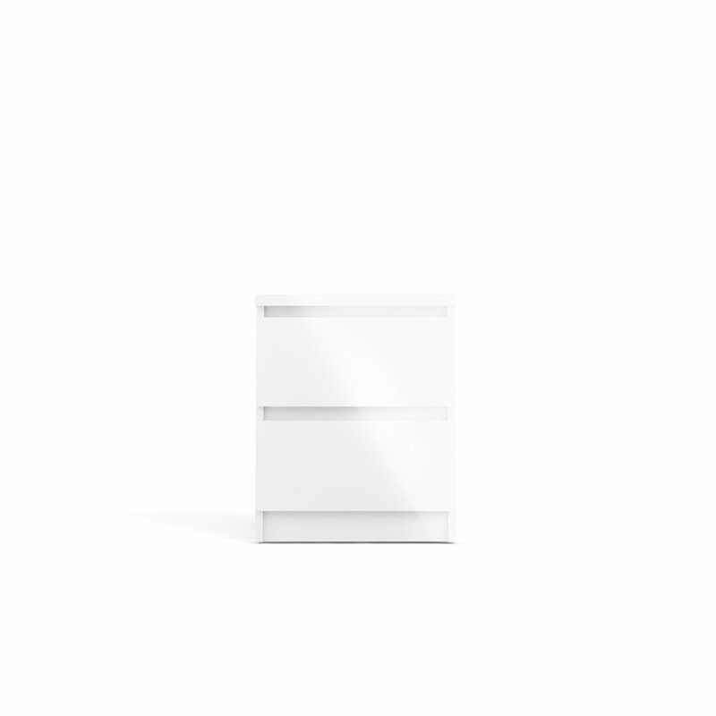 Tvilum Scottsdale 2 Drawer Nightstand in White High Gloss
