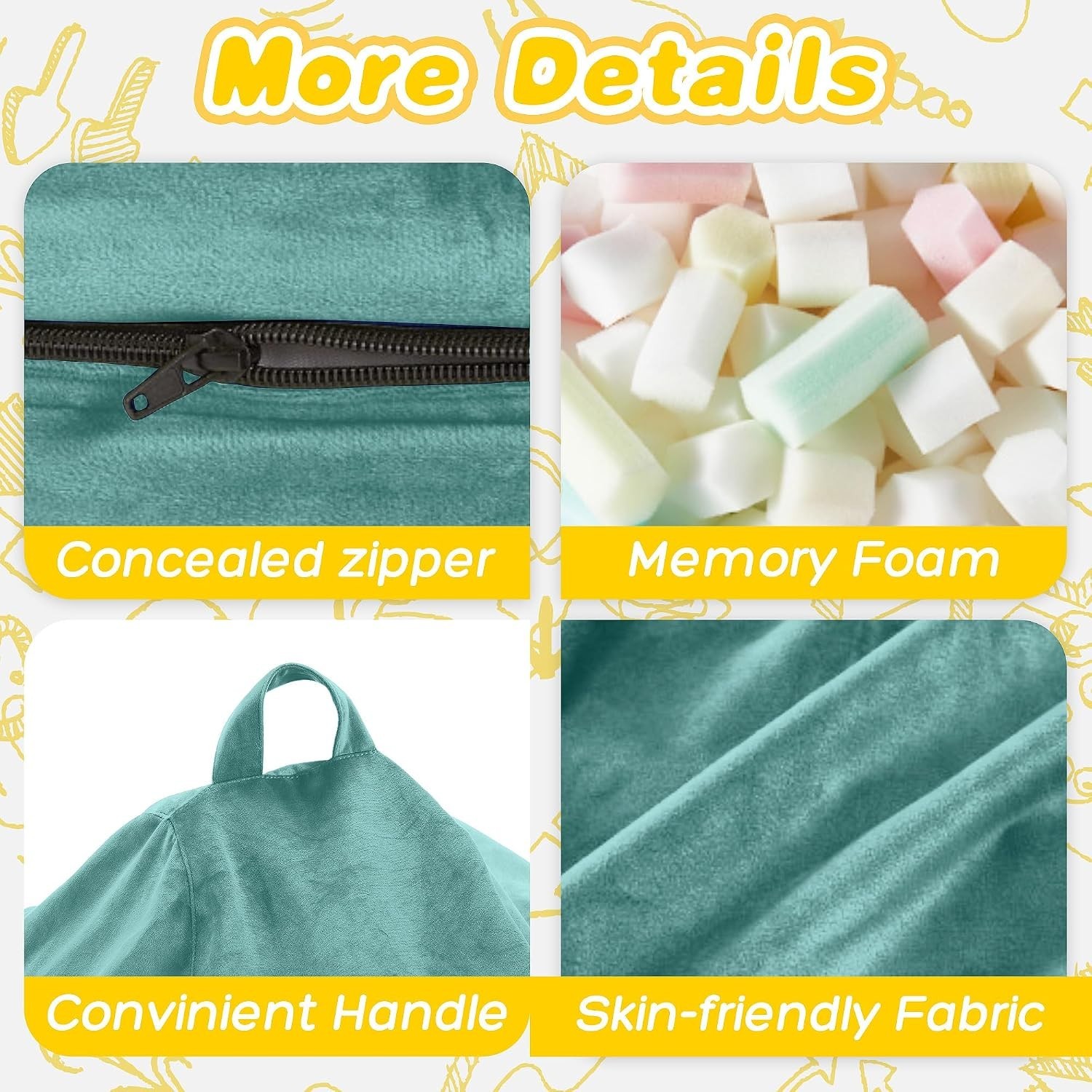 2FT Bean Bag Chair, 2′ Beanbags Small Bean Bag Chairs with Filling, Teardrop …