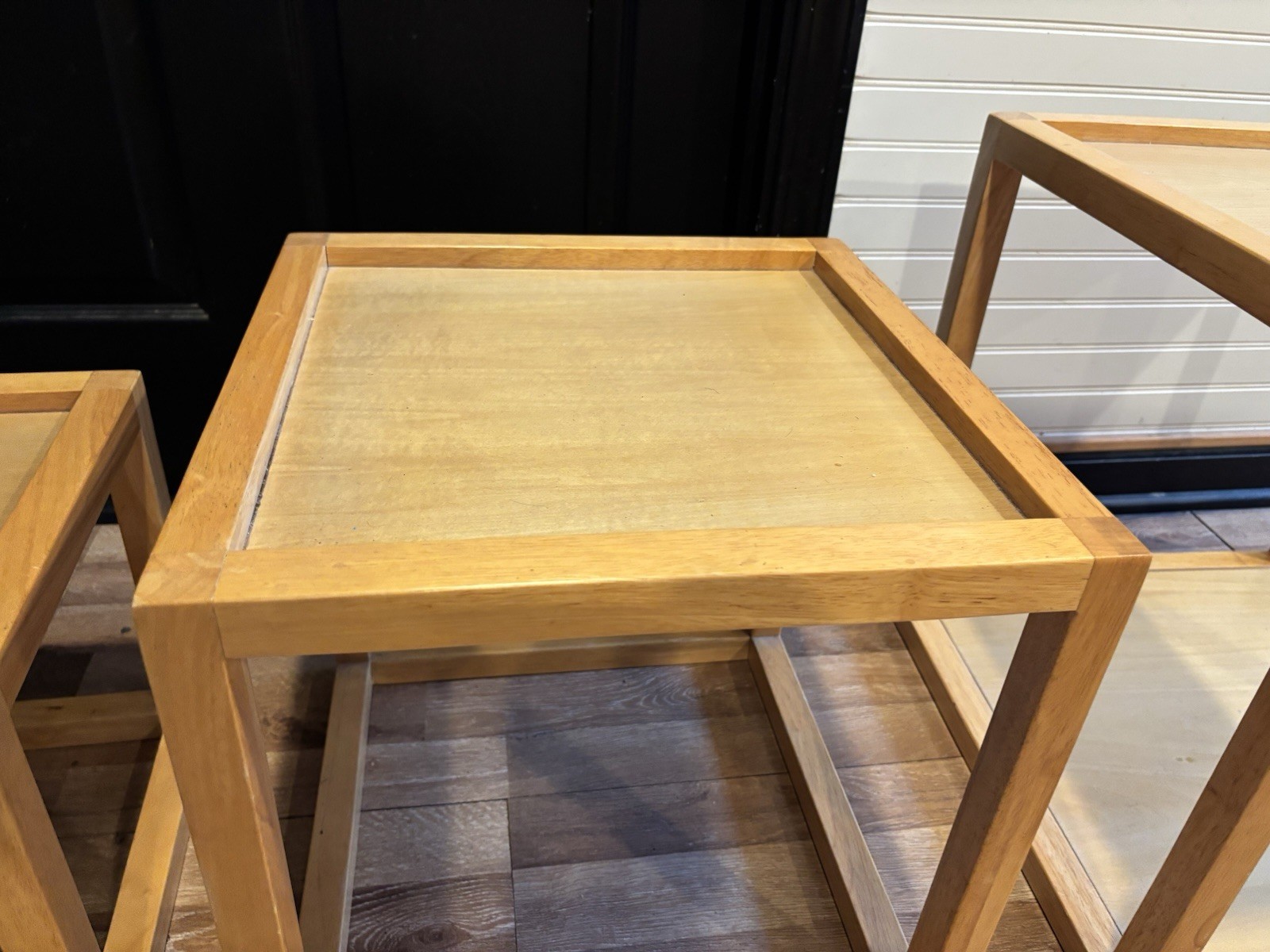Vintage Mid Century Modern Nesting Tables Set of 4 Solid Wood Side Tables