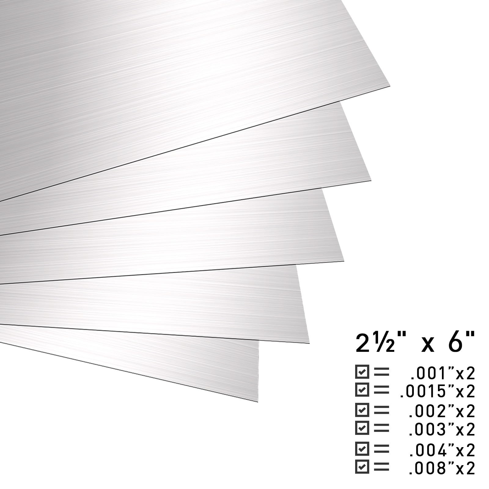 12 PCS Stainless Steel Shim Stock Kit, 2½” x 6″, Precision Metal Shims for Le…