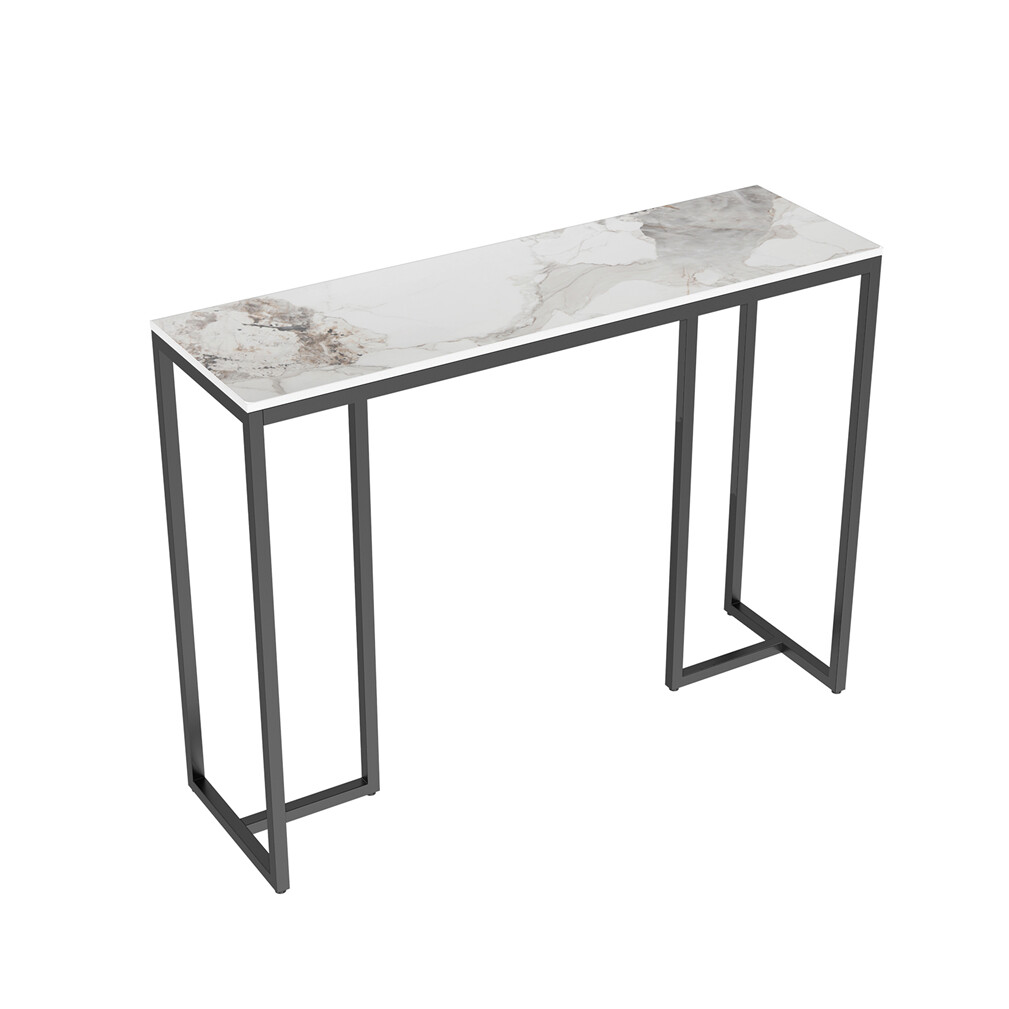 Stone Marble Console Table Grained Top Entryway Hallway Display Table Desk Stand