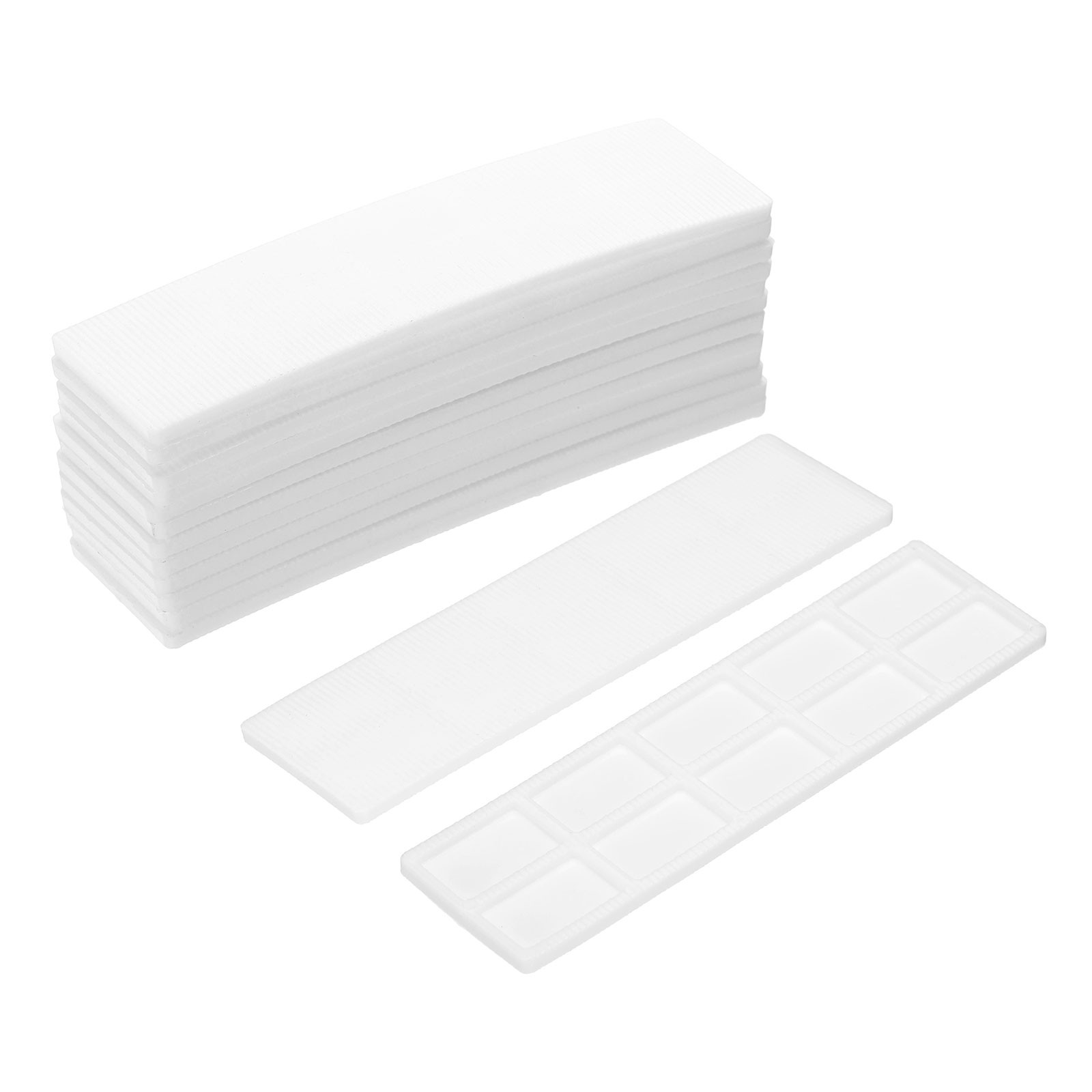 50 Pcs Plastic Flat Shims for Leveling, 3mm(1/8″) Structural Tile Shims, White