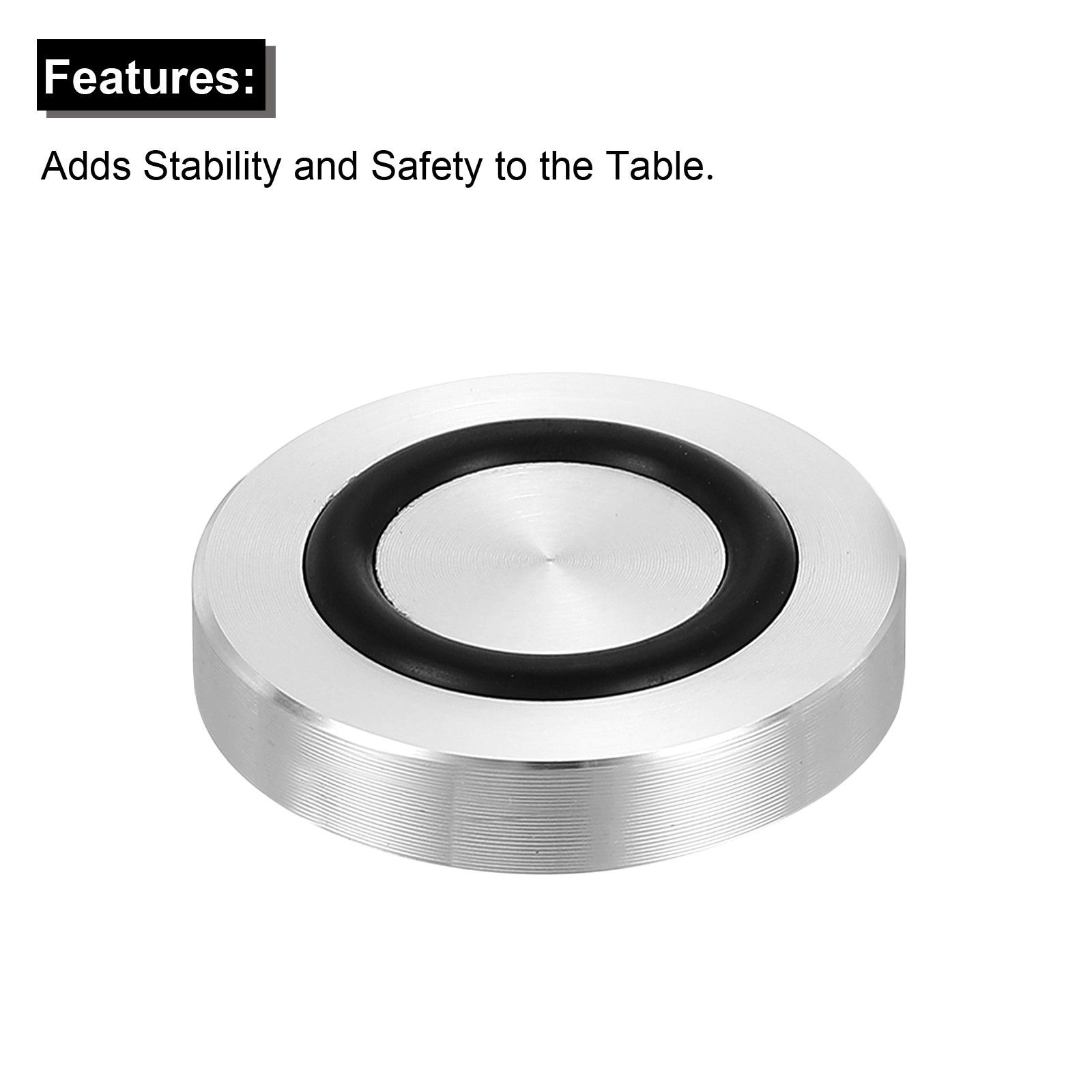 M8 30mm / 1.2″ Dia 8mm Aluminum Disc Glass Top Adapter with Rubber Ring 4pcs