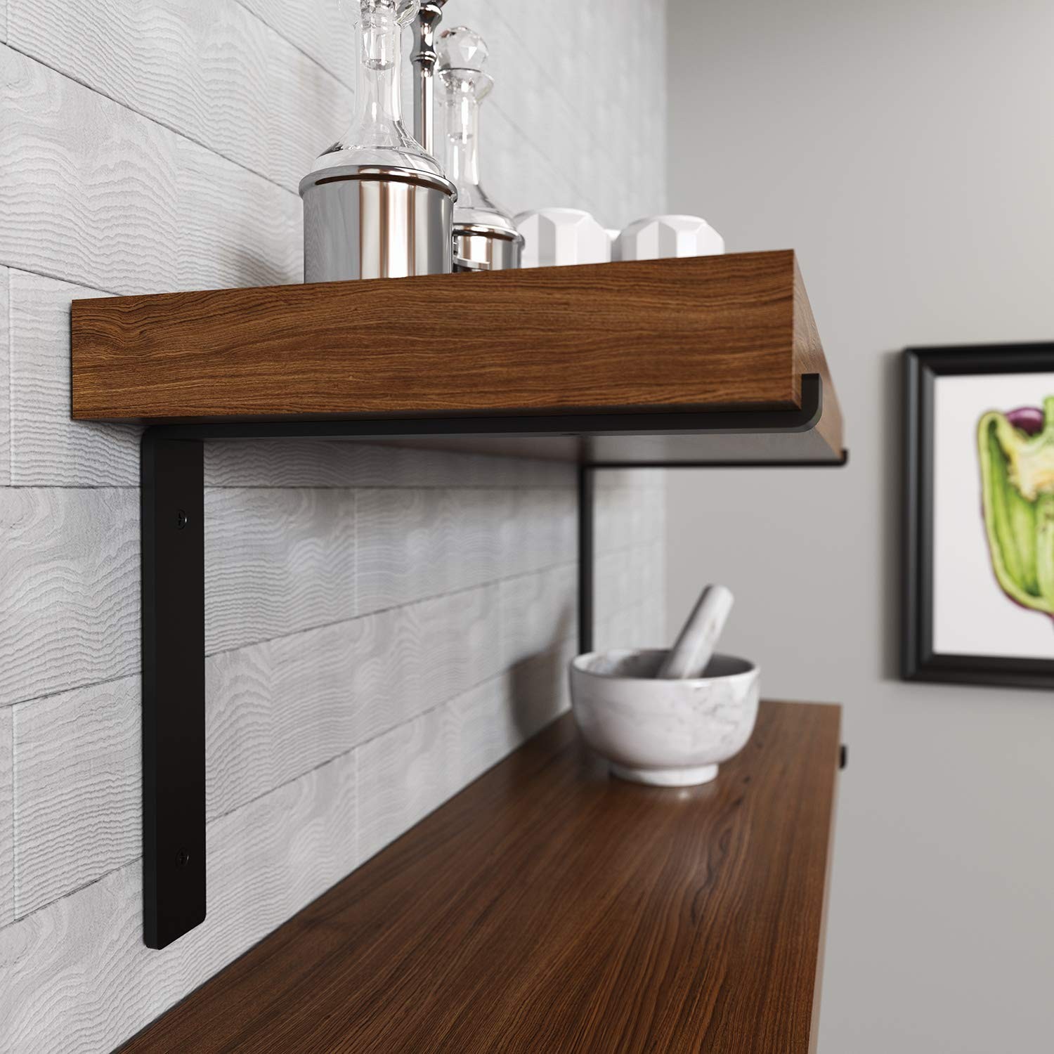 Decorative Steel Shelf Bracket 12 in D X 1.5 in W 75 Lbs Capacity – Ideal