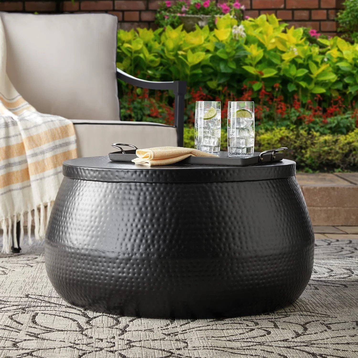 Member’s Mark Hammered Metal Black Coffee Table with Hidden Storage