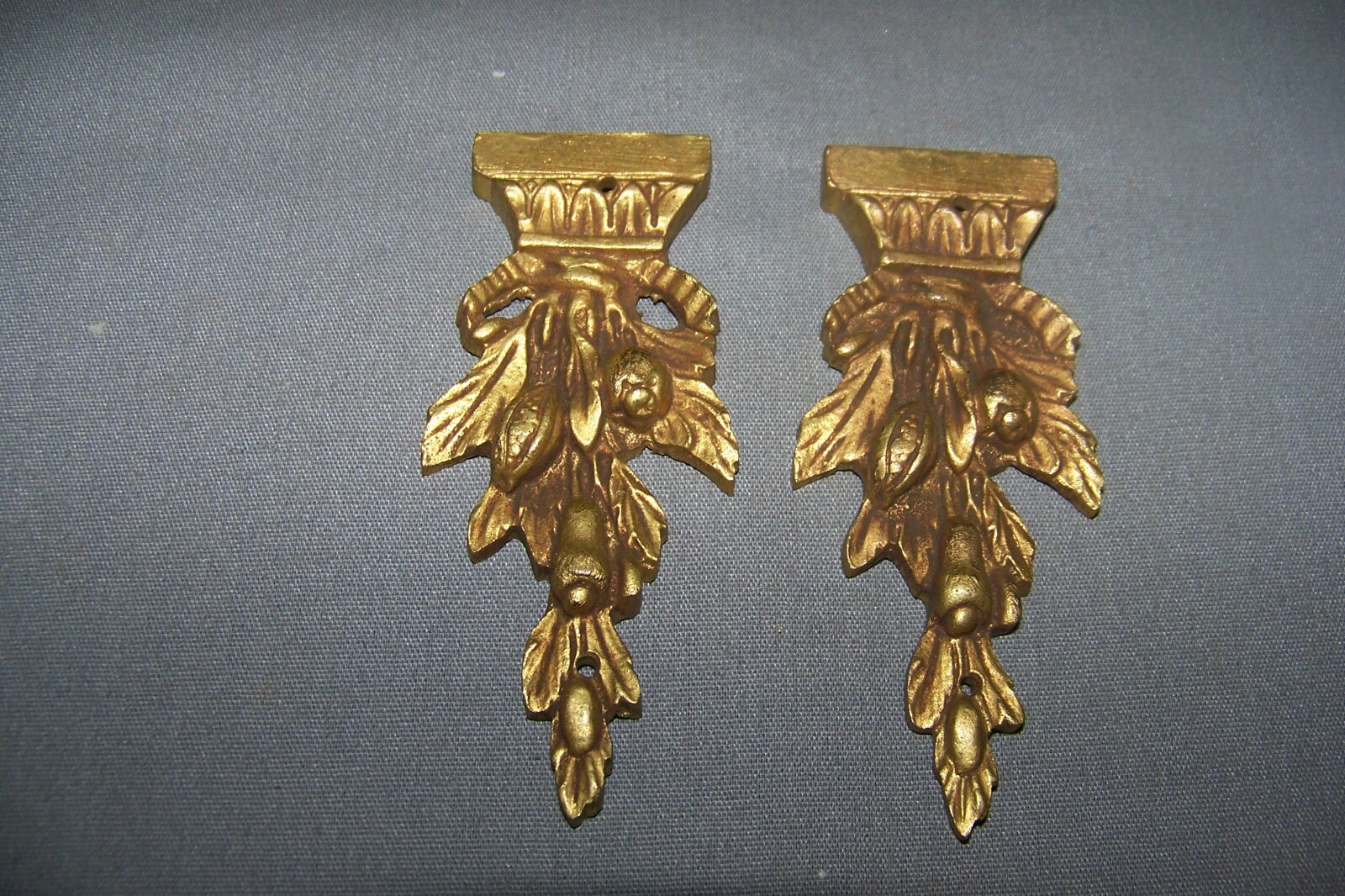 Two, SMALL, Vintage, Solid Brass, Decorative Ormolu – See Tone Description