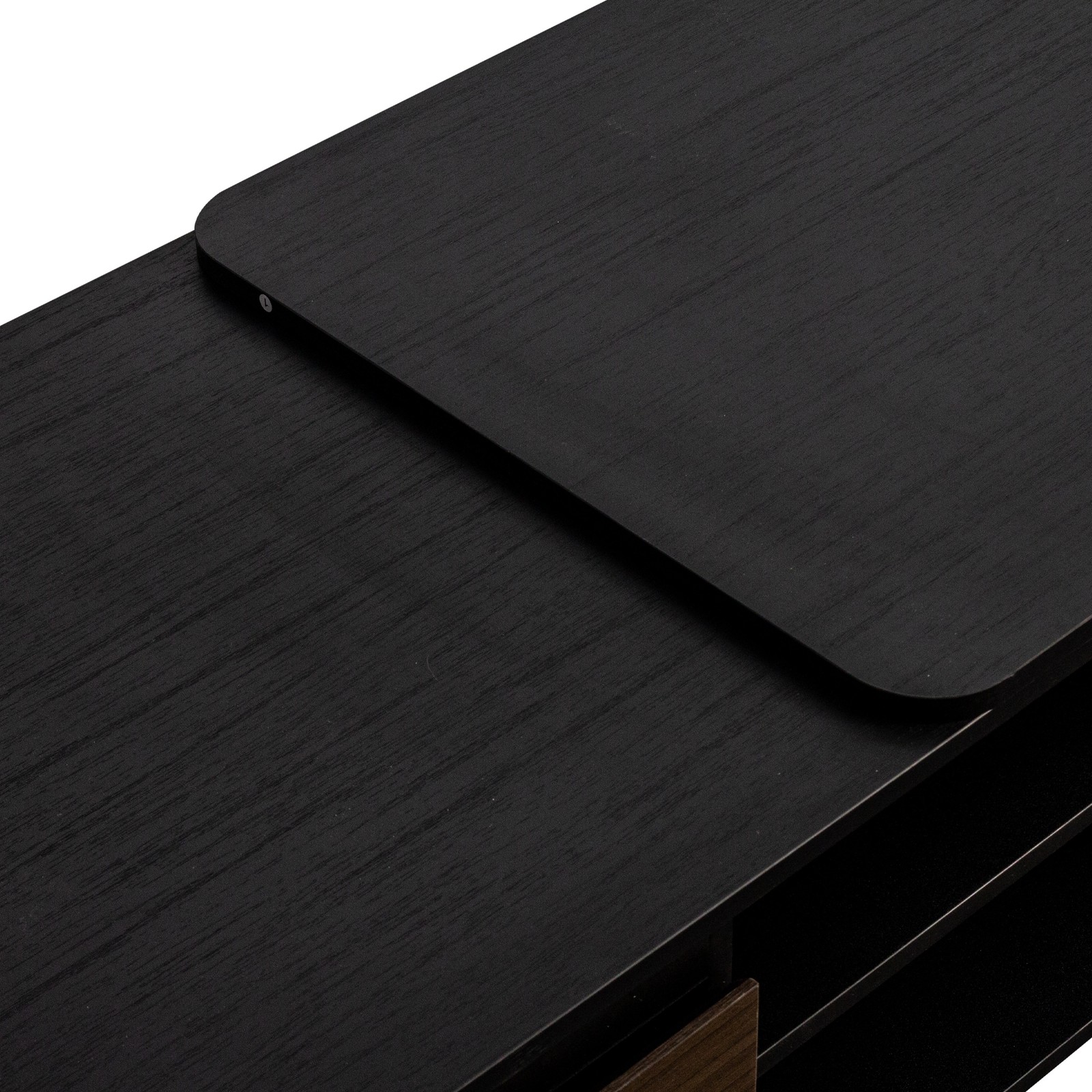 Extendable Coffee Table Adjustable Length 2 Drawers Black Walnut Brown