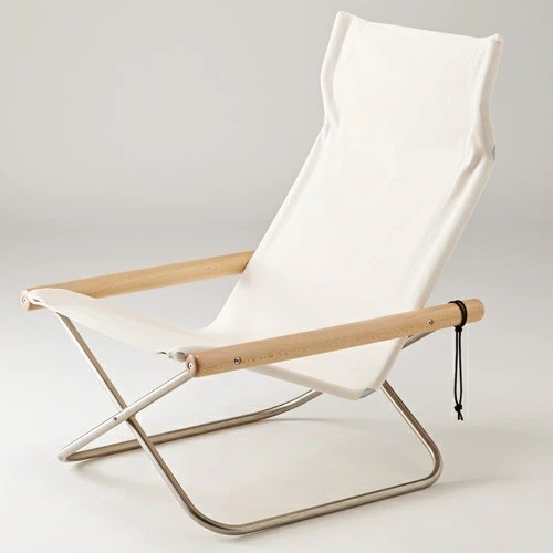 Nychair X NY-10 White Natural Folding Chair Designed By Nii Takeshi Japan New