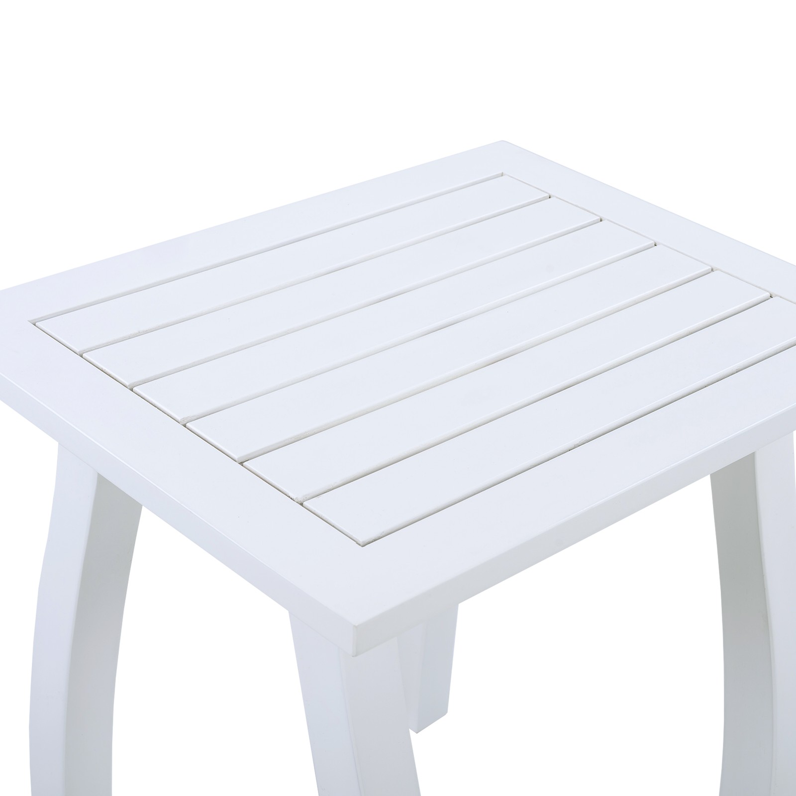 White PU Acacia Wood Rectangular End Table 19″L x 15″W x 19.25″H