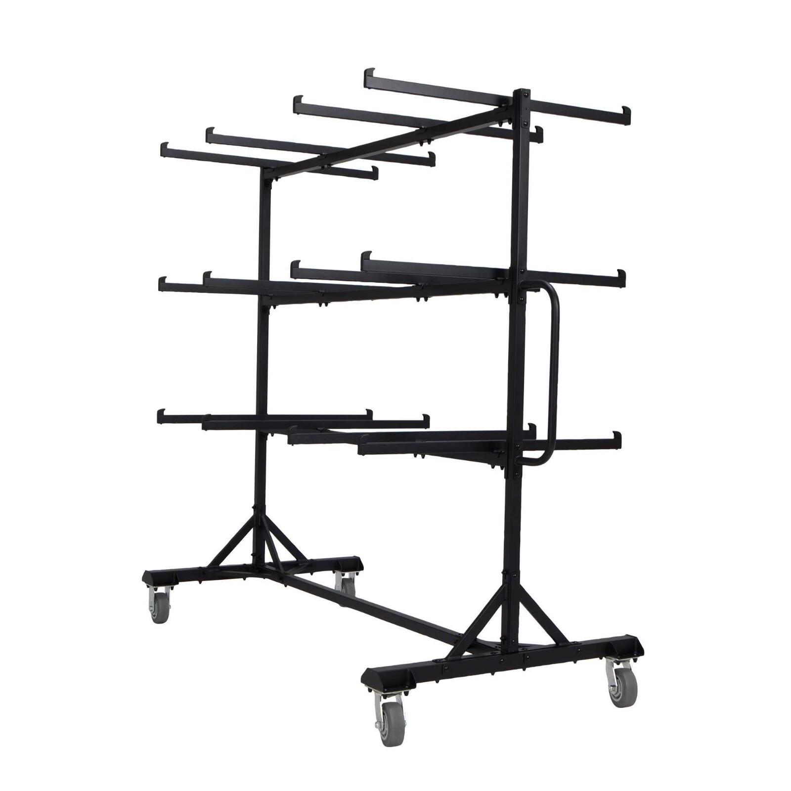 Lifetime 80669 3-Tier Hanging Upright Chair Storage Cart Black Metal Organizer