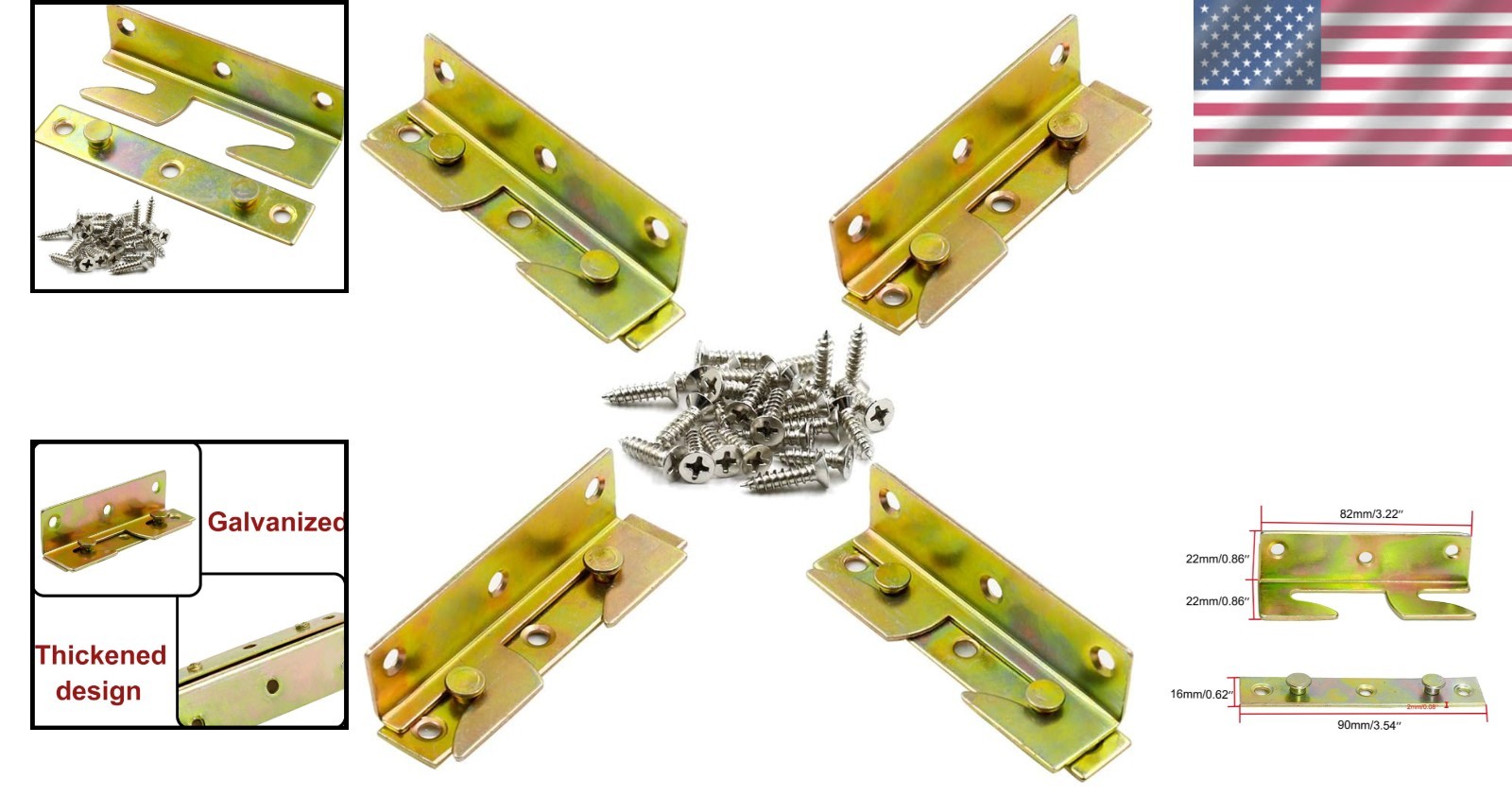 Versatile Bed Rail Bracket Set – Non-Mortise Design for Easy Installation