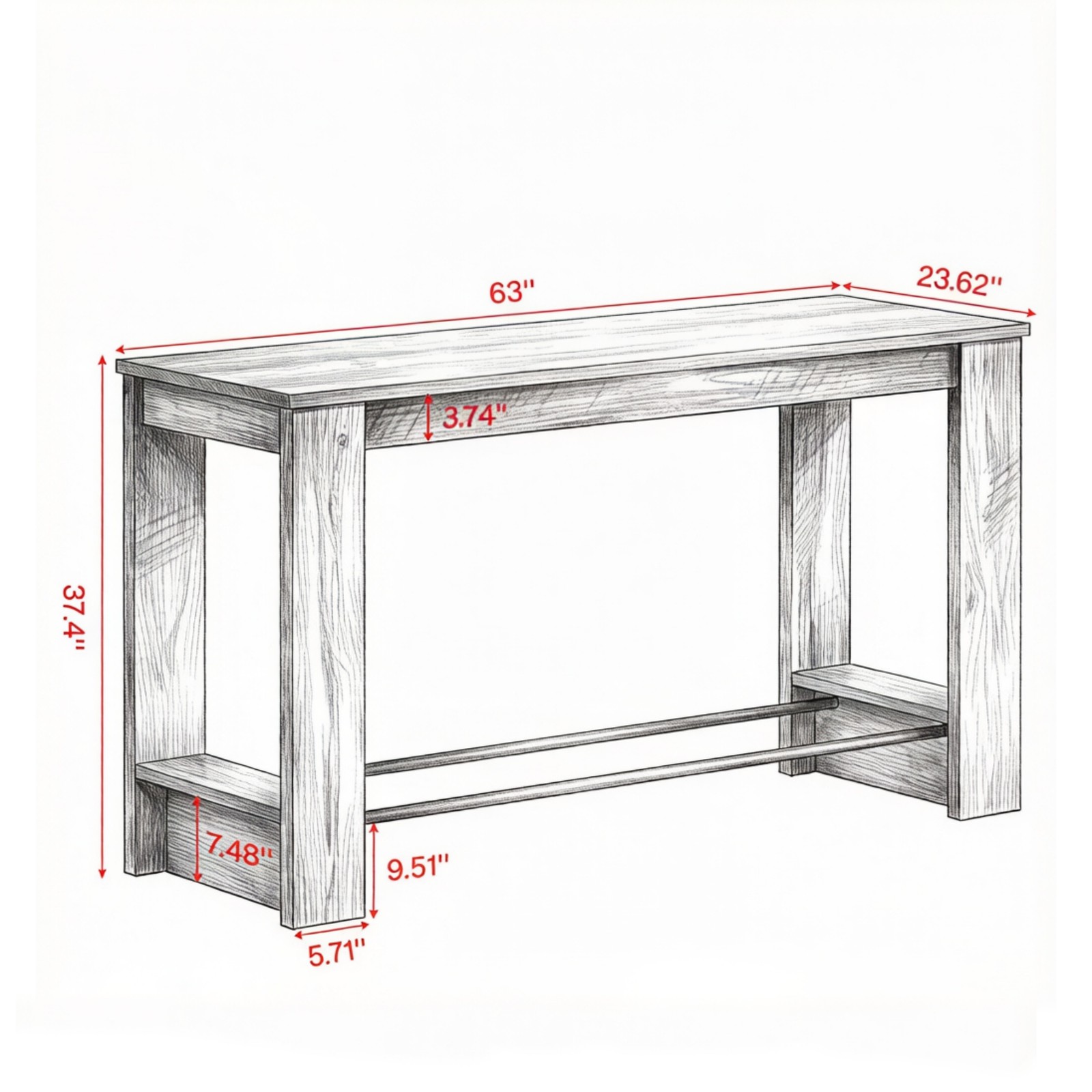 Solid and Durable Dining Table Bar Table