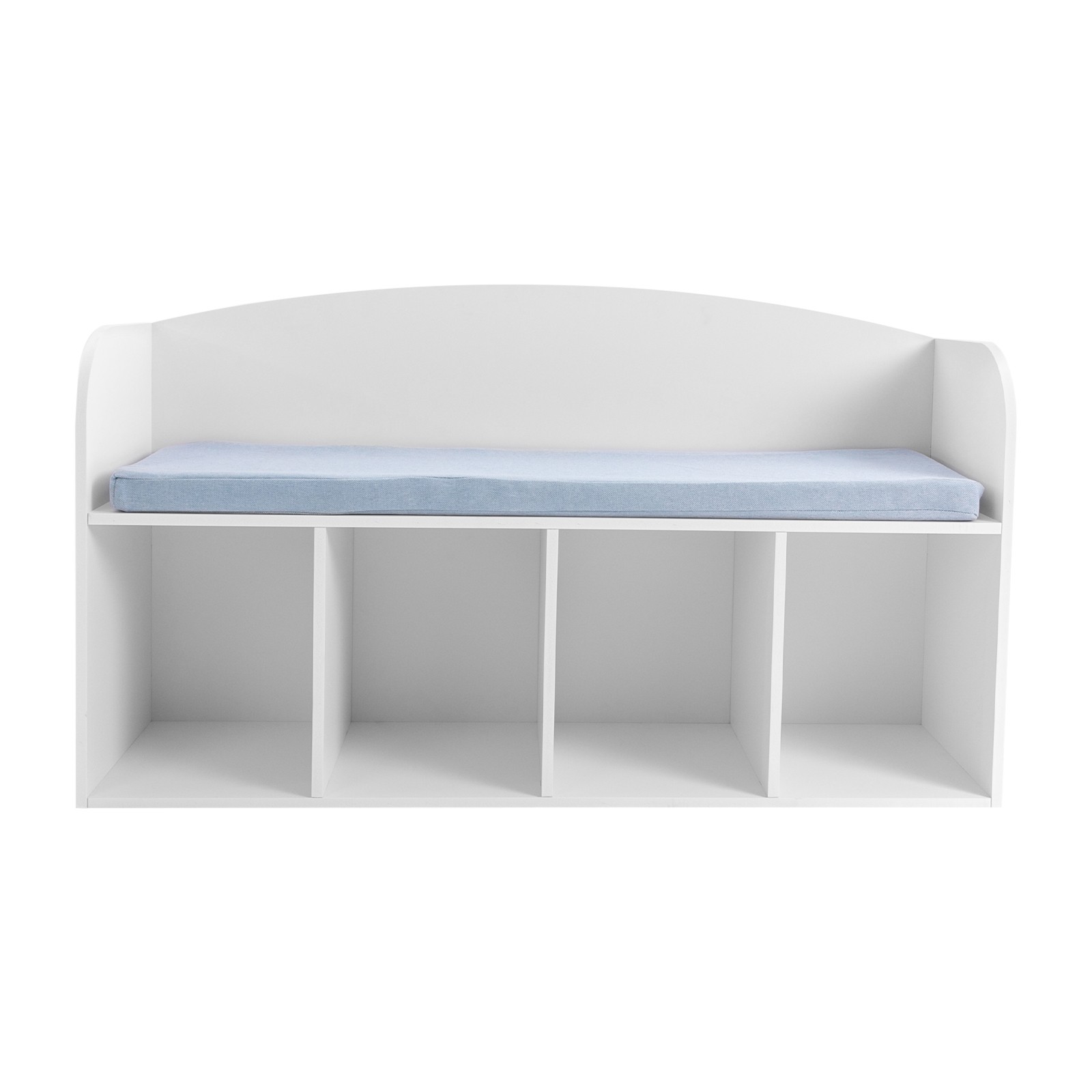  40.16*11.42*23.03in PVC& Cloth& Sponge White Storage Bookshelf W/ Soft Cushion