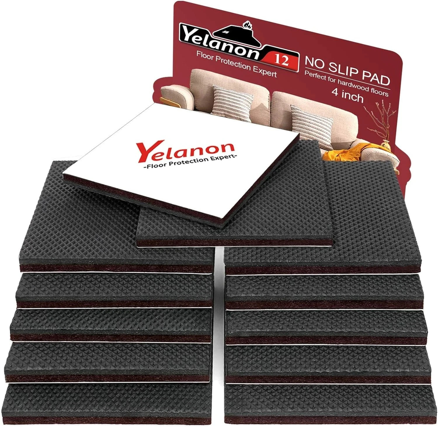 Non Slip Furniture Pads 12pcs 4″ Furniture Grippers Hardwood Floors Non Skid For