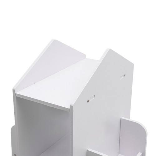 3-Tier 360° Rotating Kids Bookshelf White PVC ABS 9-Compartment Tower