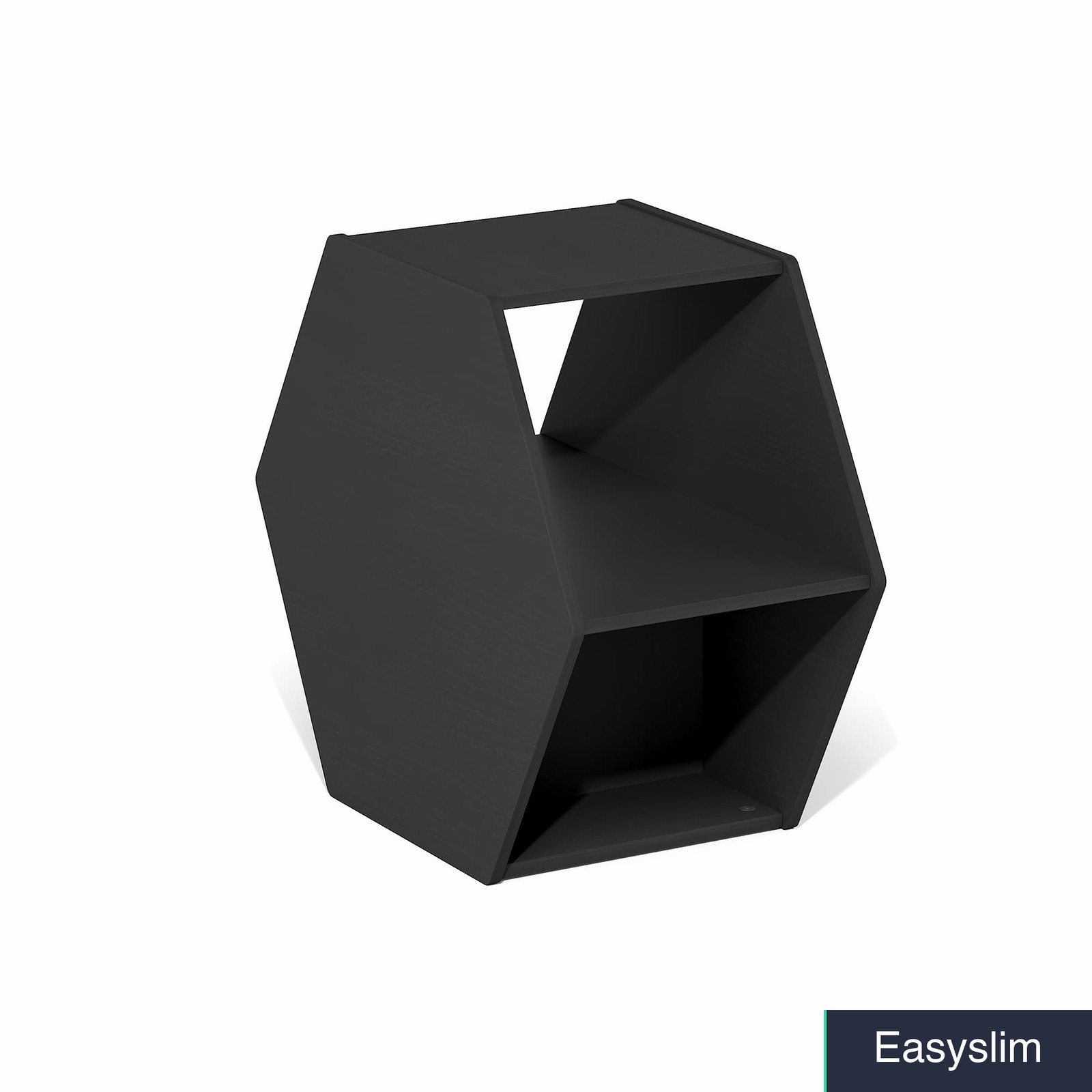 Hexagon Modular Coffee Table, Open Shelf, Engineered Wood, Americano