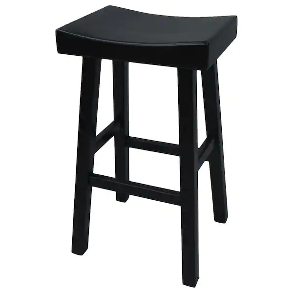 Carolina Cottage Colborn 30 in. Antique Black Thick Saddle Seat Stool NEW (29C)