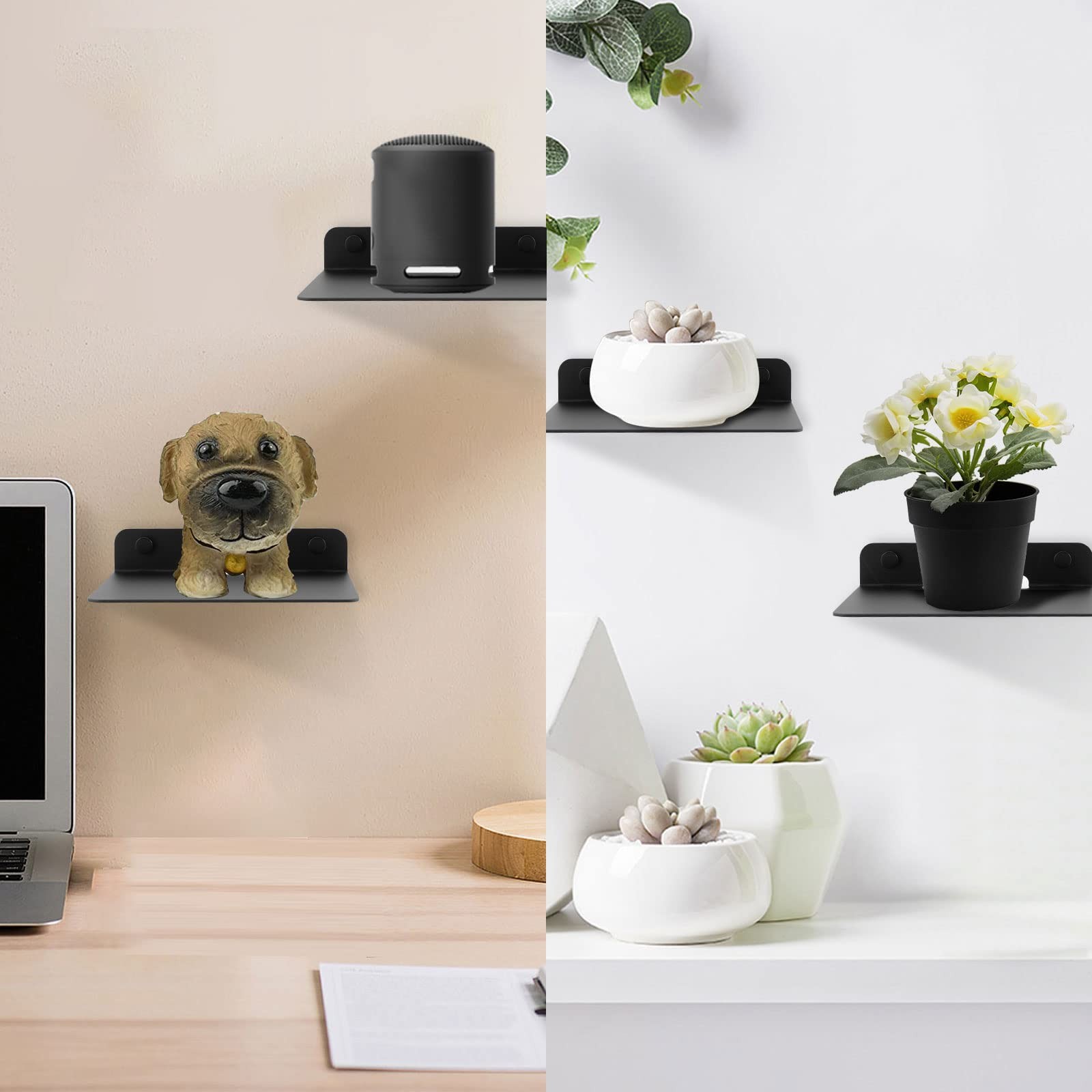 Small Floating Shelf Speaker Shelf, 4.25 inch Small Wall Shelf Metal Speaker …
