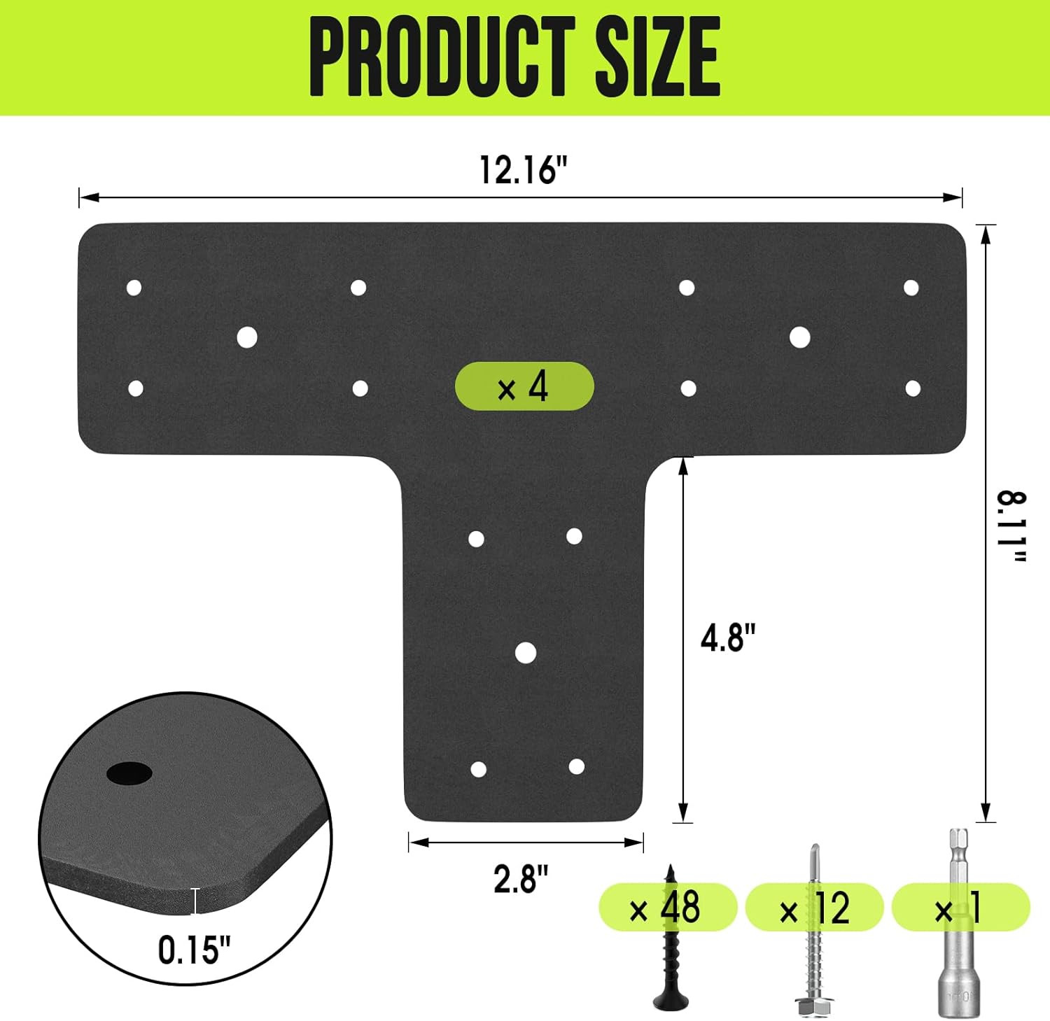 T Post Timber Brackets, 12X8 Inch Heavy Duty T Brackets, Made of Heavy Duty Meta