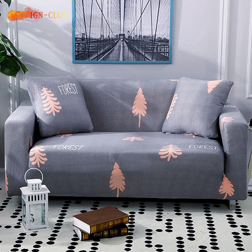 Milk Silk Sofa Cover Stretch Couch Furniture Protector 1/2/3/4 Seater Slipcover