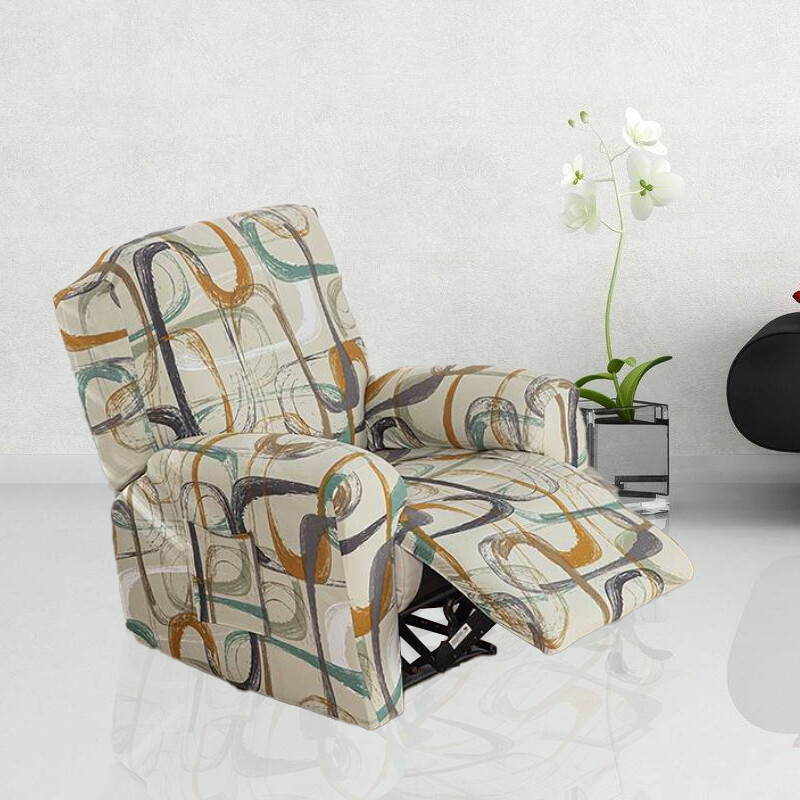 Flowers Printed Recliner Sofa Cover Stretch Slipcovers Non Slip Armchair Covers