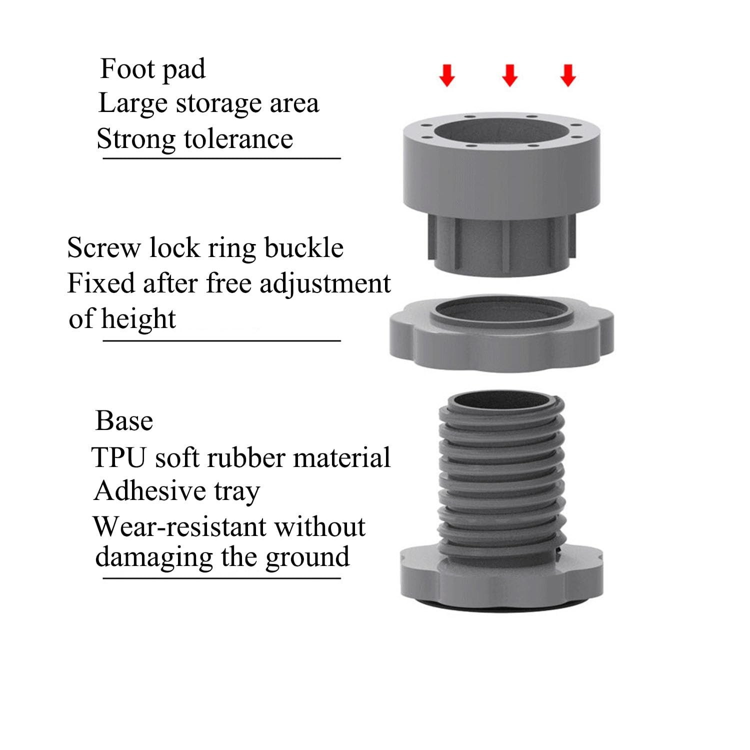 4 Pack Washing Machine Leveling Feet，adjustable Furniture Risers，I