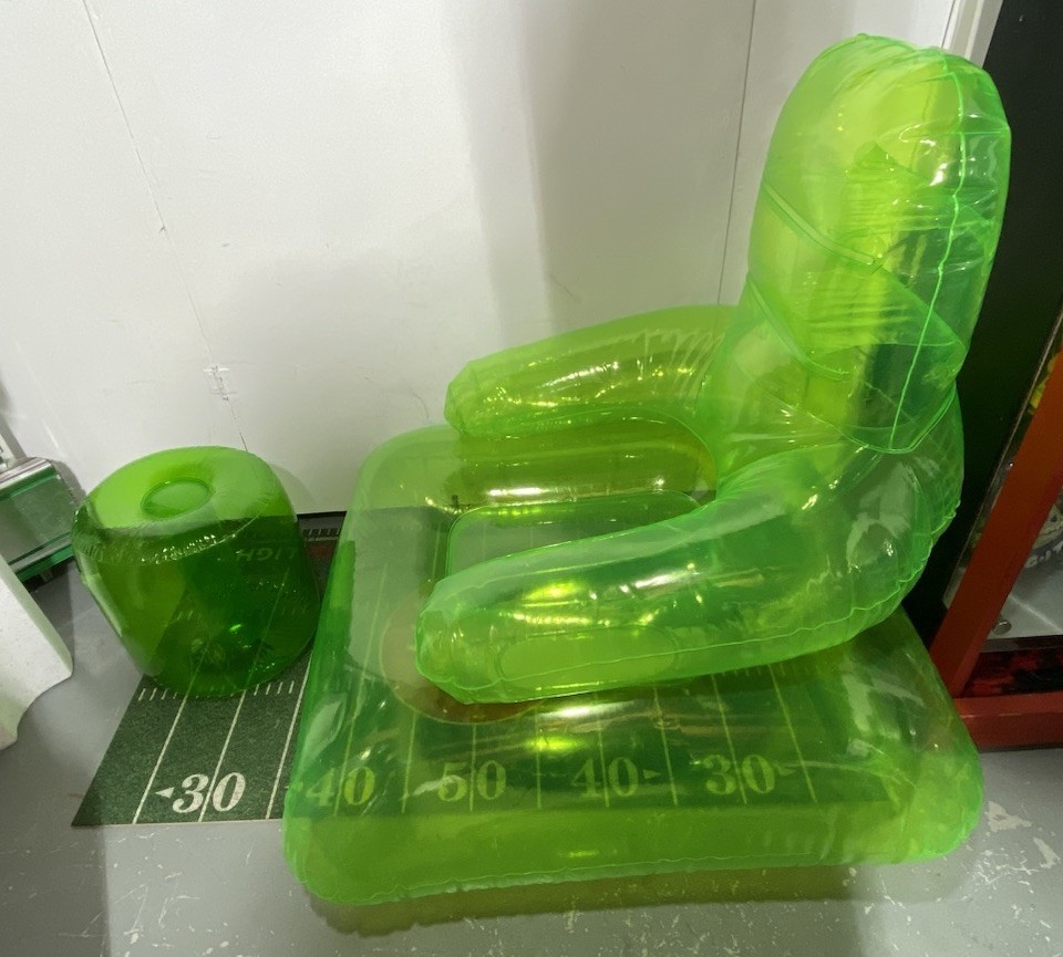Vintage Intex Air Furniture Inflatable chair Transparent Green Slime Y2k HTF