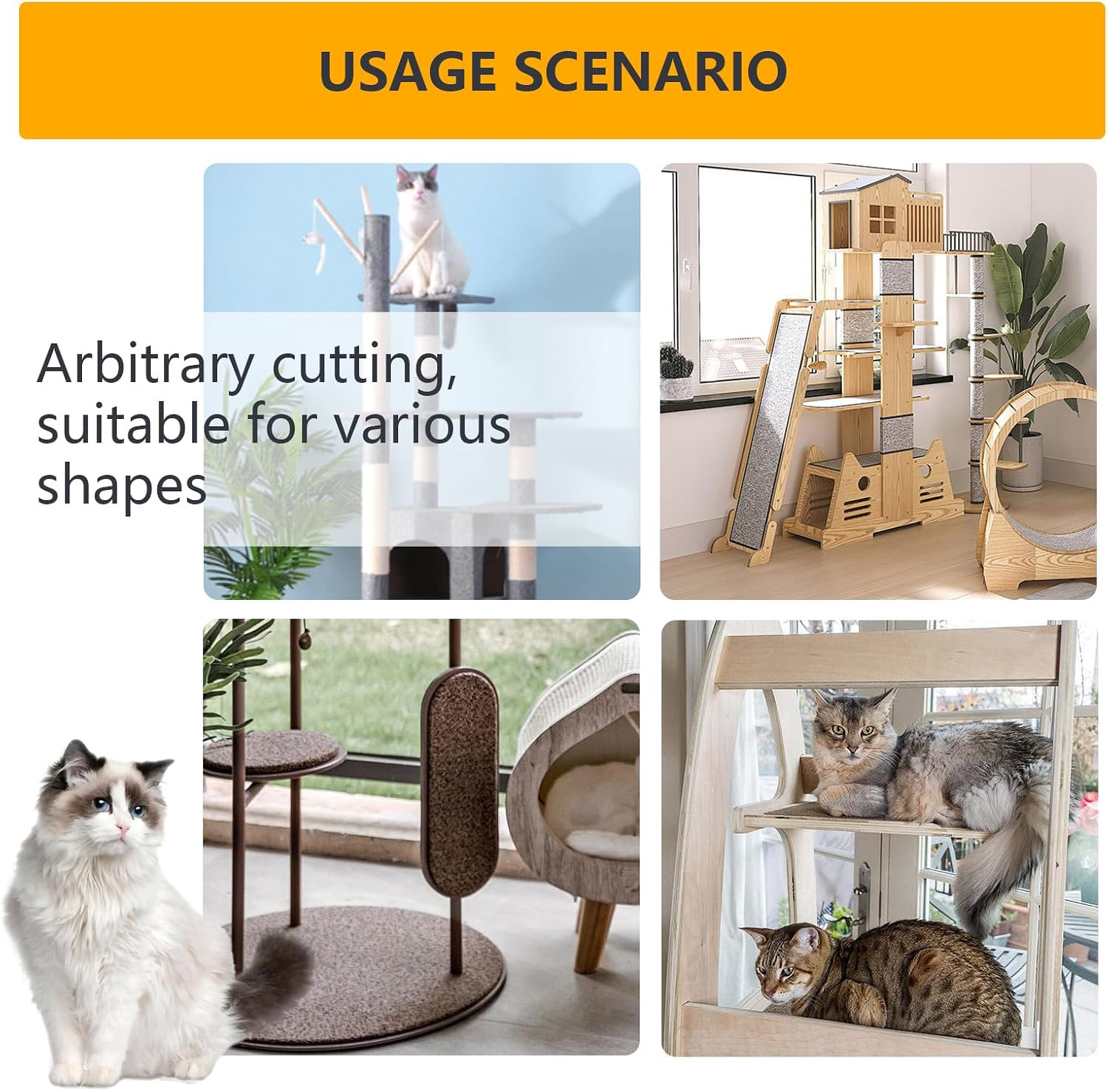 Cat Scratch Furniture Protector Mat – 120″X15.8″ Light Grey Sofa Cover
