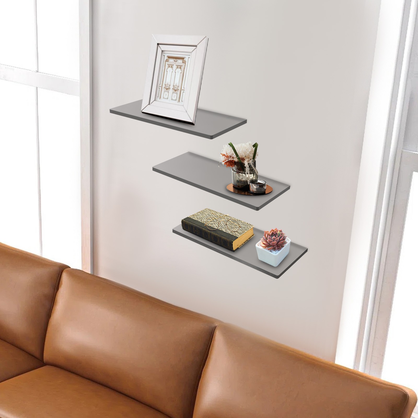 17.5×9.5in Acrylic Floating Shelves Wall Mounted Shelf Floating Shelf Organizer！