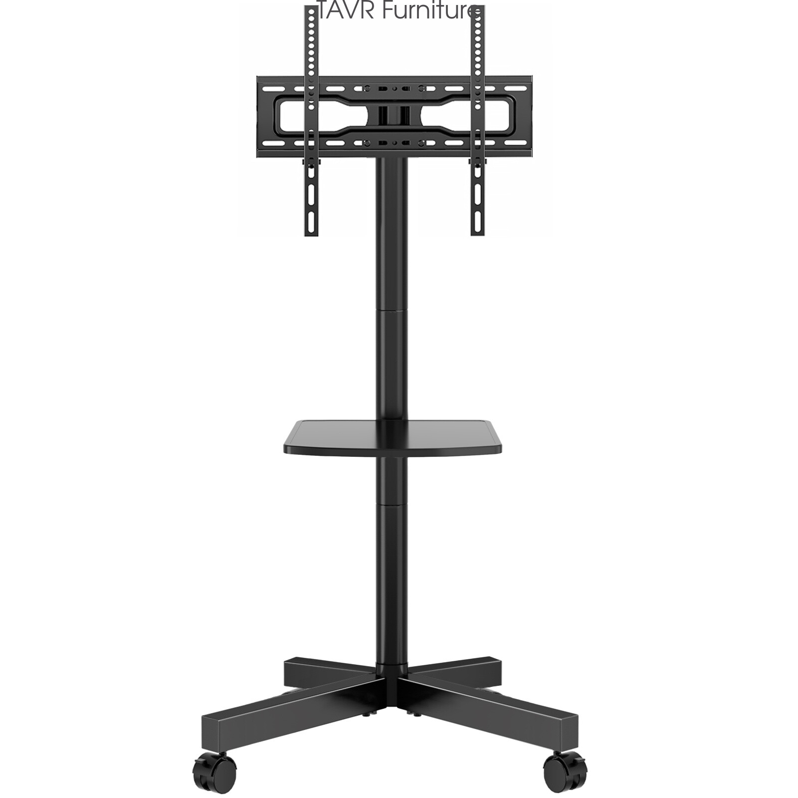 Modern Rolling TV Stand Mobile TV Cart for 32 to 60 inch Flat Panel TVs in Black