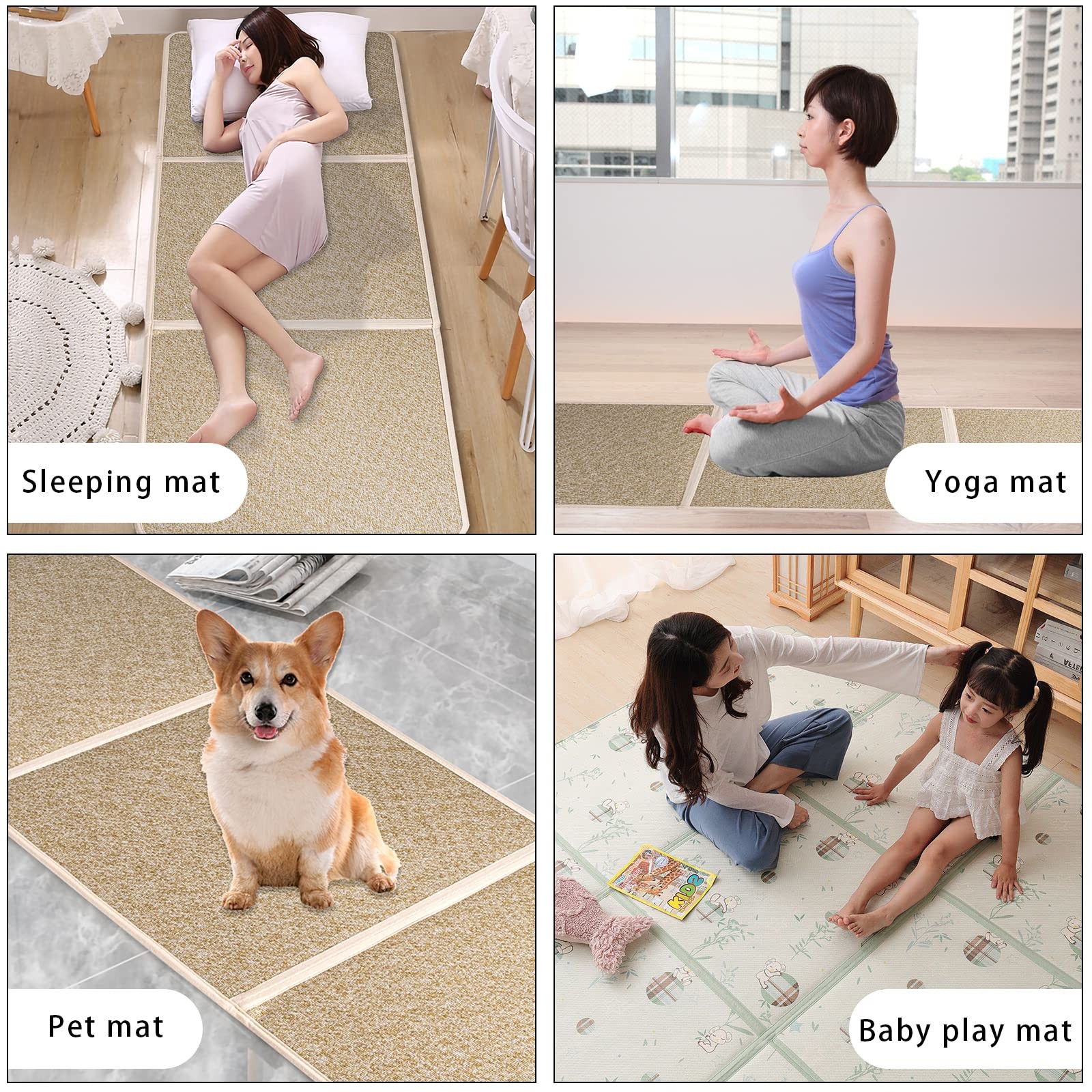 Japanese Tatami Mat Foldable Floor Mats Non-Slip Futon Mattress Sleeping Mat …
