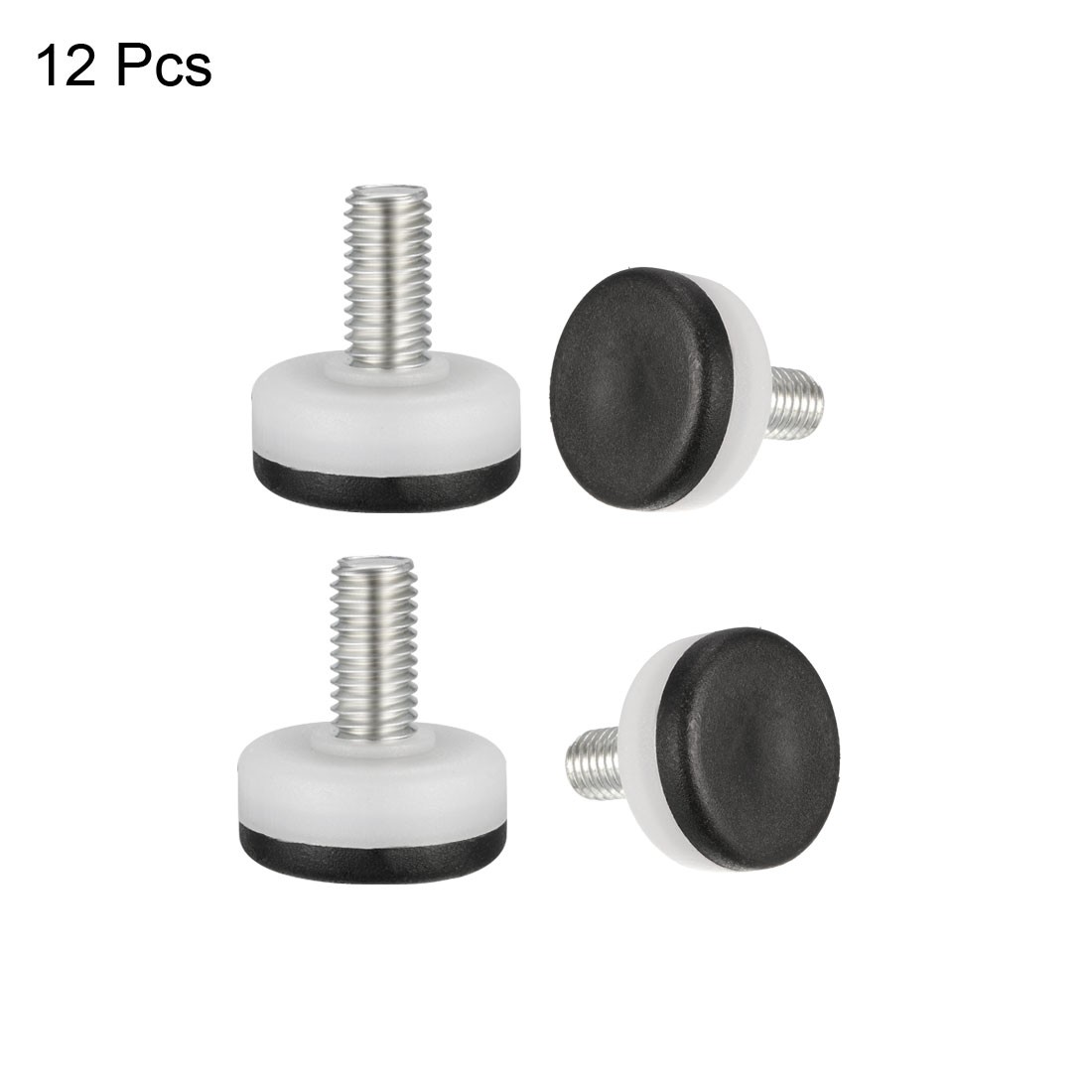 Furniture Levelers 14mm to 22mm Adjustable Height M10 x 18.5mm Threaded 12Pcs