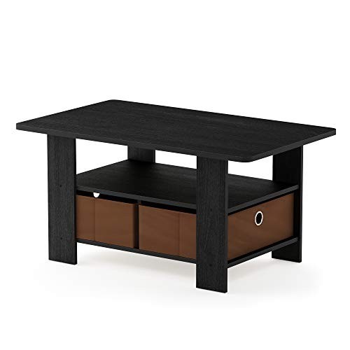 Stylish Coffee Table with Storage Drawer, Americano Medium Brown, Small Non-Lift