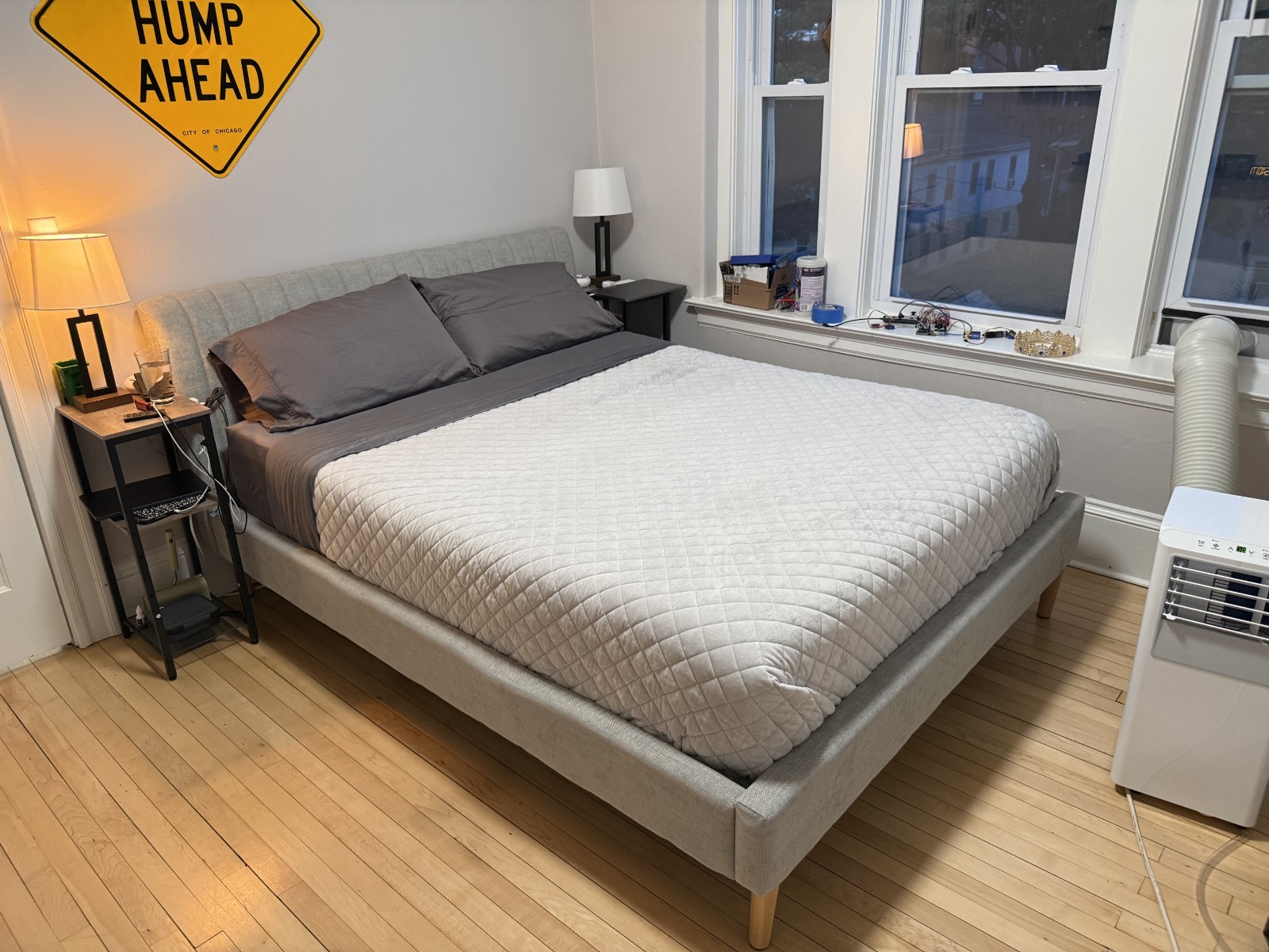 Grey Queen Size Claremont Bed Frame; Nectar