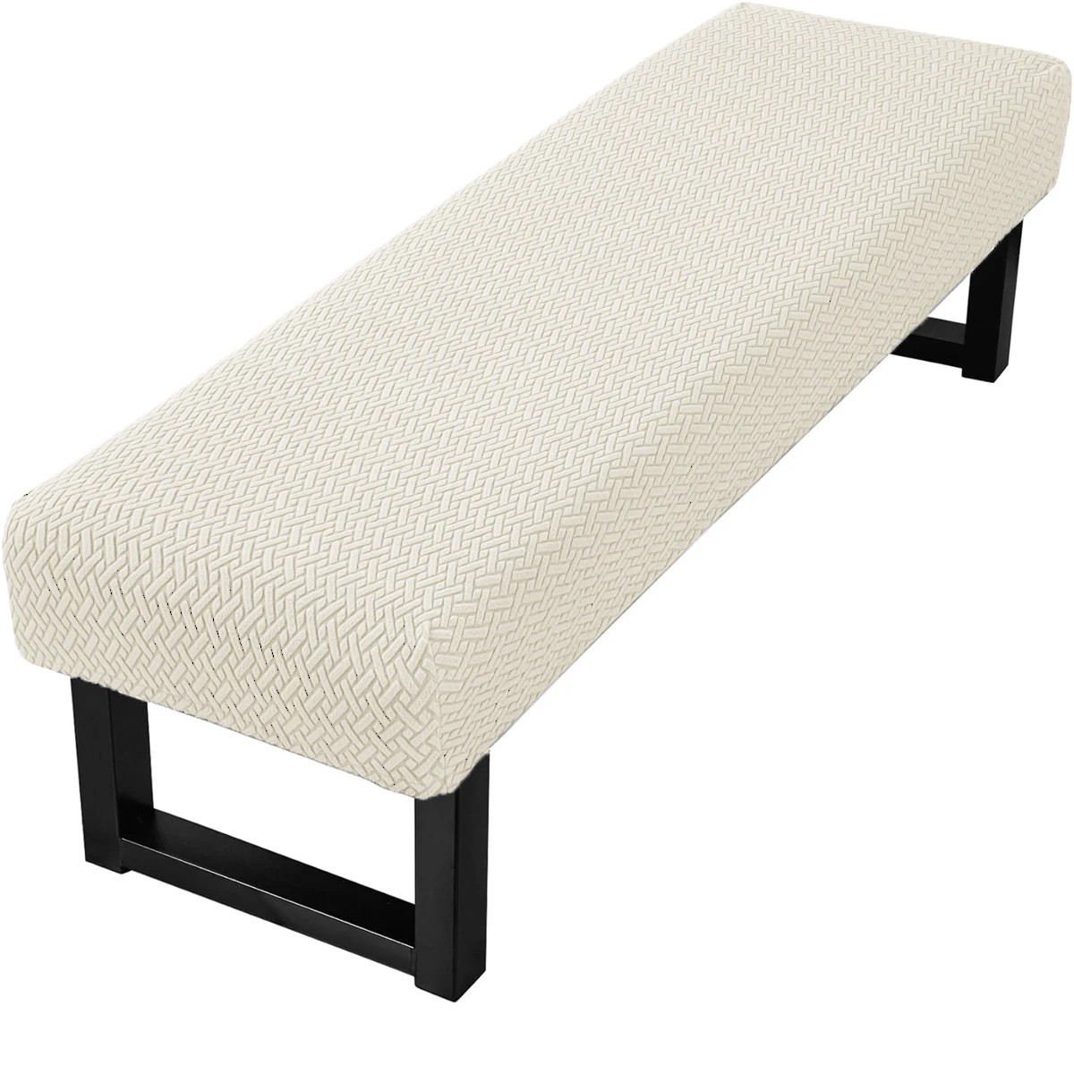 Stretch Jacquard Dining Bench Cover Washable Removable Bench Seat Protector