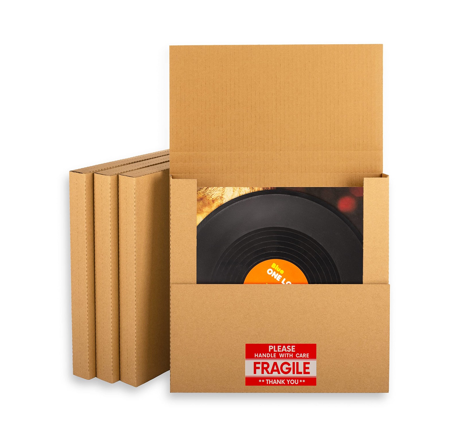 YUSHYIJIE Kraft Vinyl Record Mailers 12.8in x 12.8in x 1in LP Album Shipping Box
