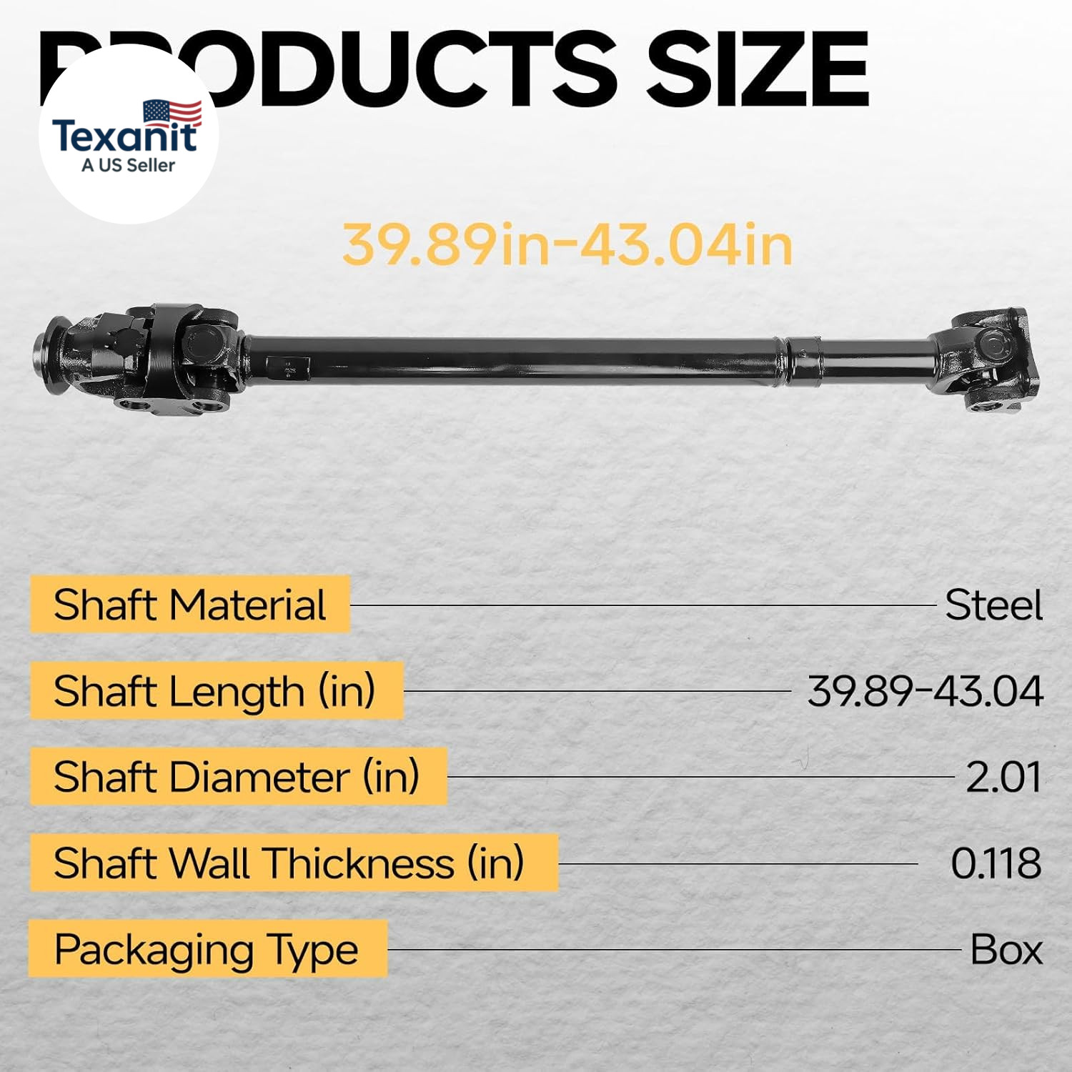 Upgrade Off-Road Front Drive Shaft Fit for Jeep Wrangler JK 2007-2017 3.0L/3.6L