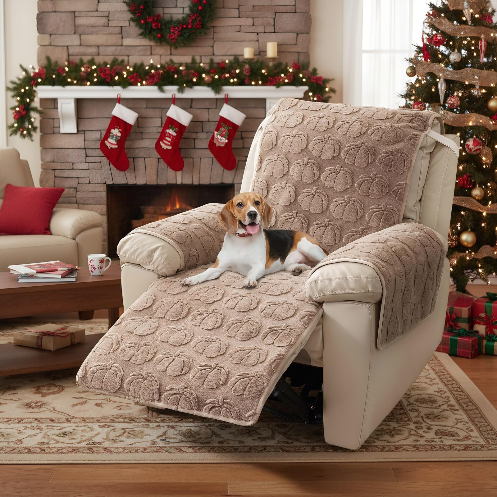 Thick Rabbit Plush Recliner Slipcover 23 Inches Chair Covers Lazy Boy Recline…
