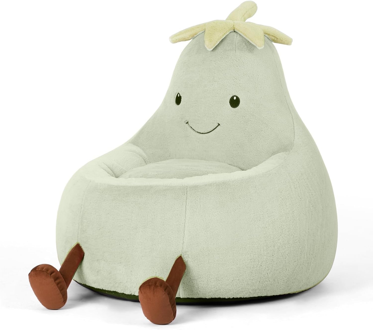 Kids Bean Bag Chair Stuffed Toddler Couch w/ Faux Rabbit Fur Cover for Teens Kid