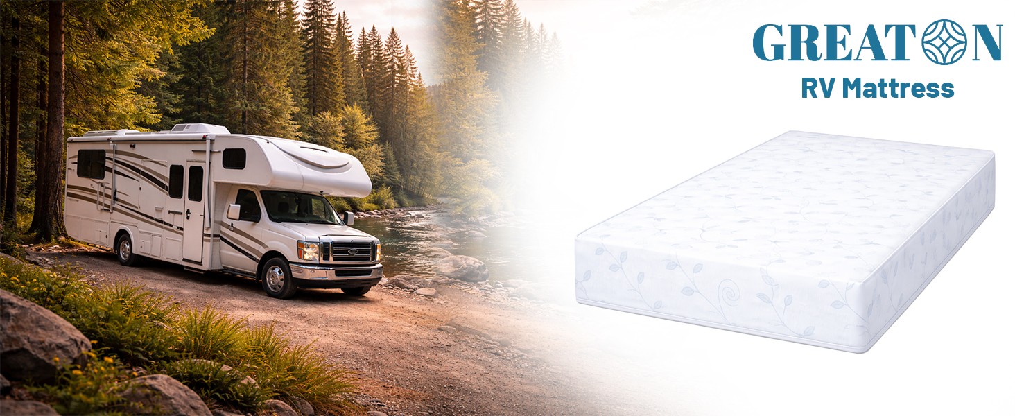 4-Inch High Density Foam RV Mattress Replacement, Medium Firm, Travel Camper